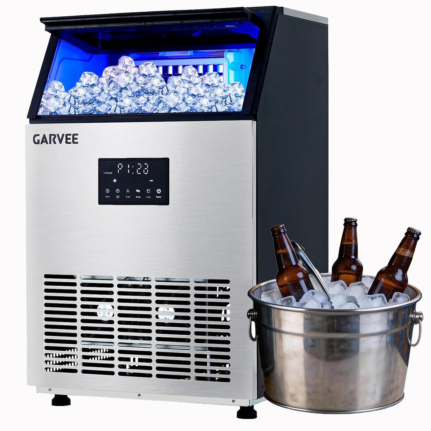Commercial Ice Maker Freestanding Cabinet Machine 150Lb/24H 40Lbs Storage Bin Commercial Ice Maker Freestanding Cabinet Machine 150Lb/24H 40Lbs Storage Bin