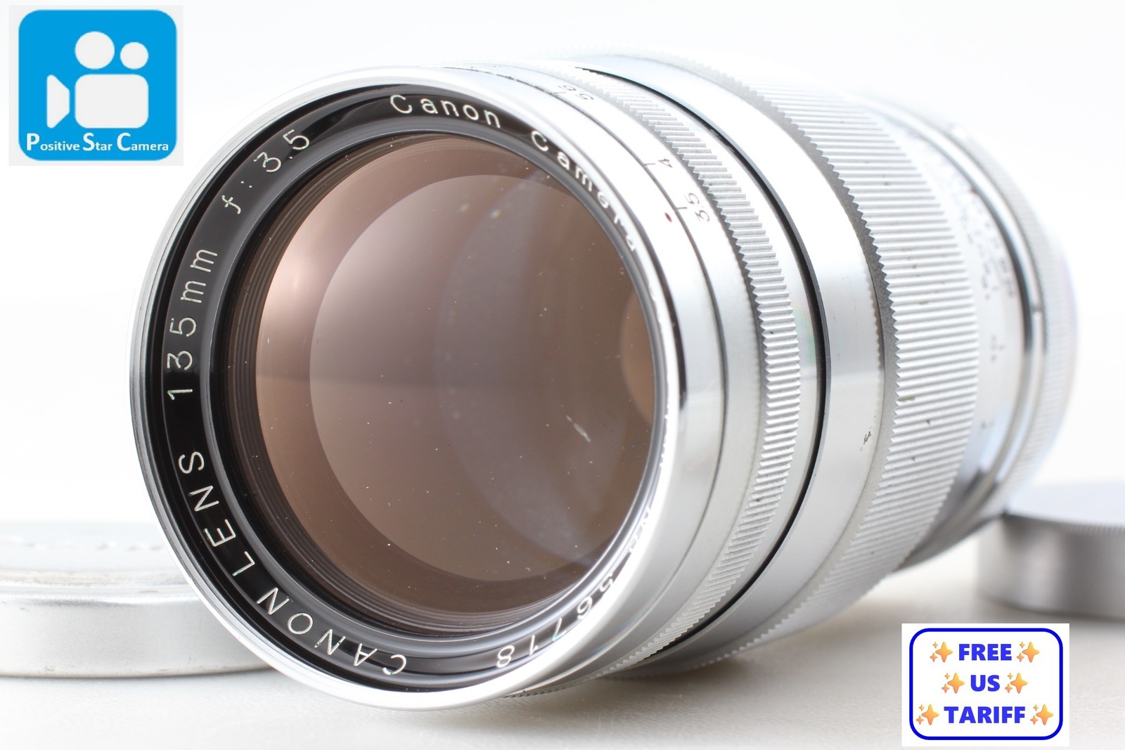 🎦👀🌟N MINT🌟 Canon 135mm F3.5 Chrome Lens Leica Screw Mount LTM From JAPAN