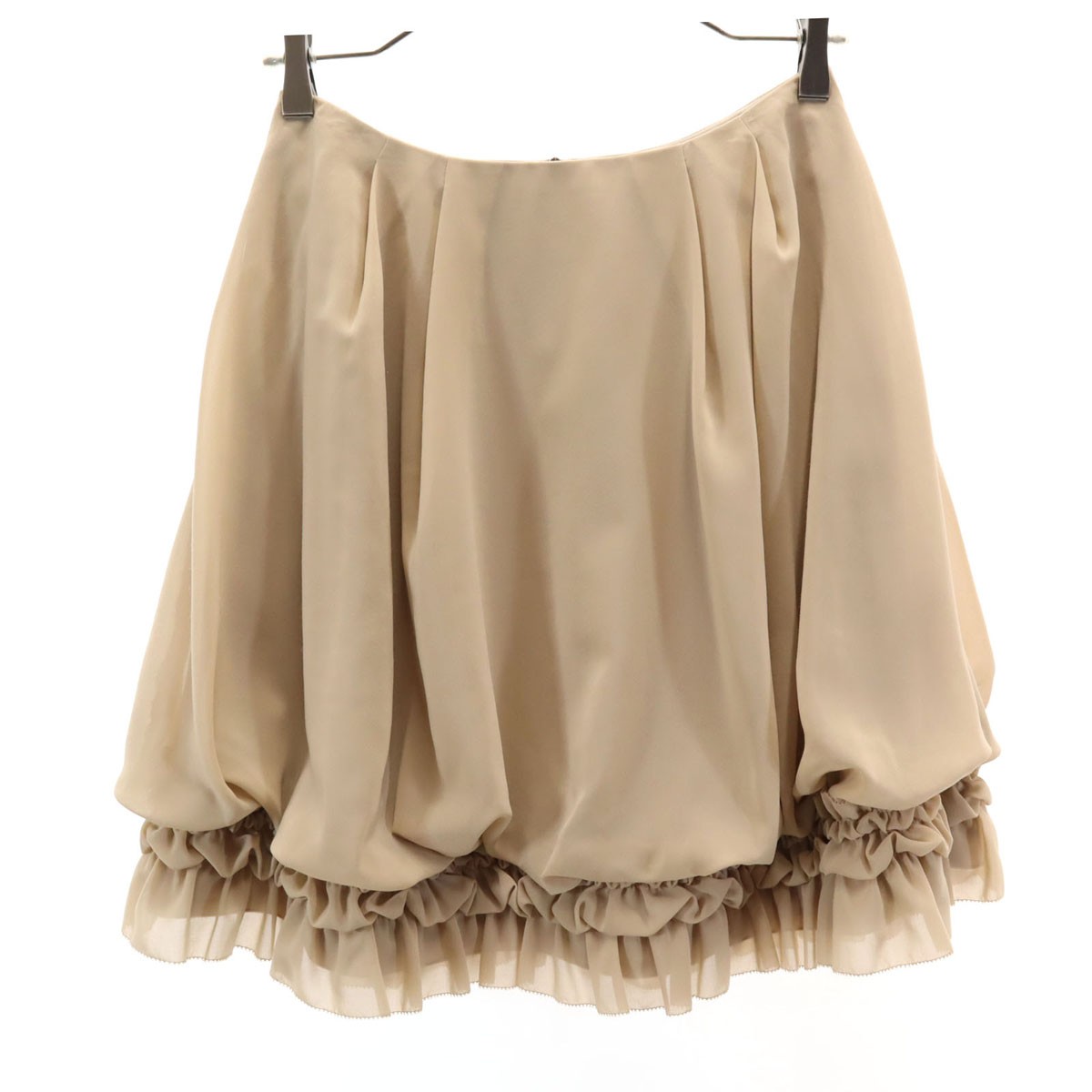 Used FOXEY NEW YORK made in Japan Mini length flare skirt 38 beige Women