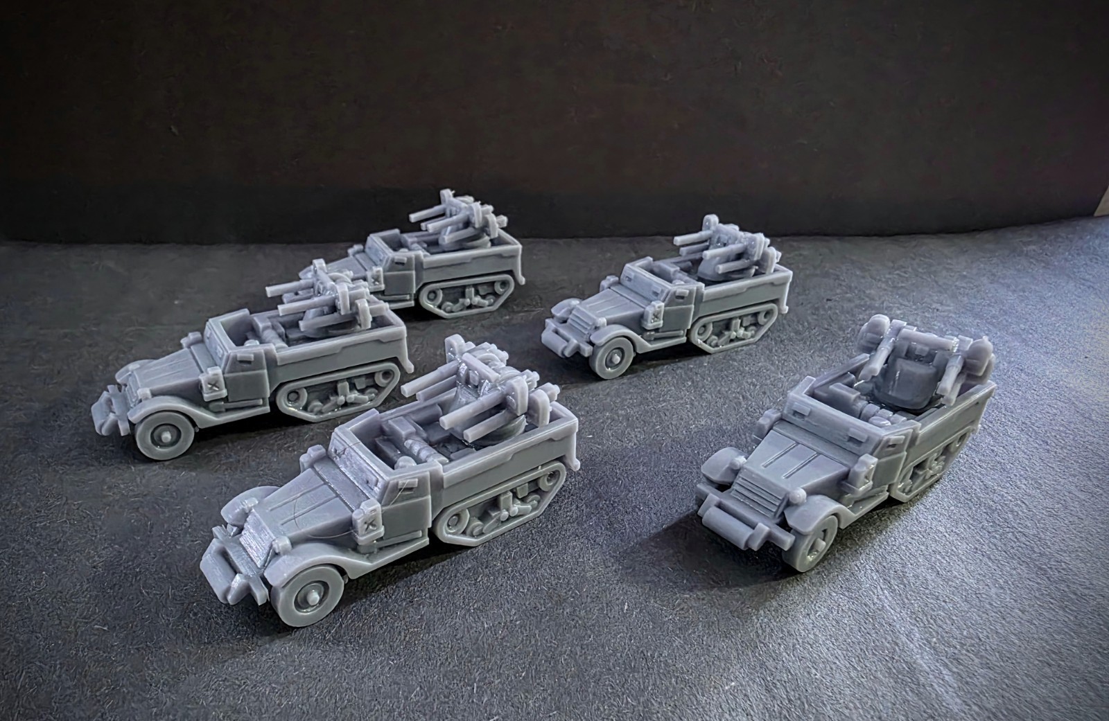 HO Scale U.S. M16 Half-track Platoon X5 1/87th scale ww2