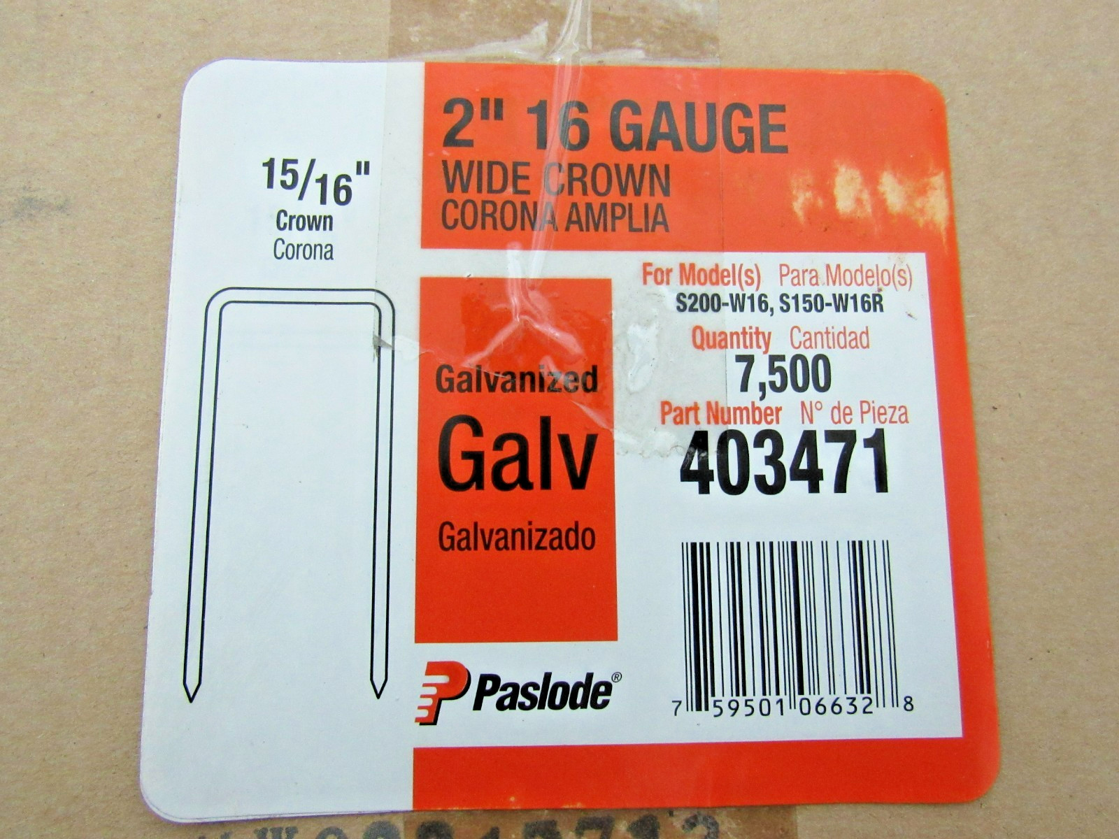 New Paslode Wide Crown 15/16 New Paslode Wide Crown 15/16