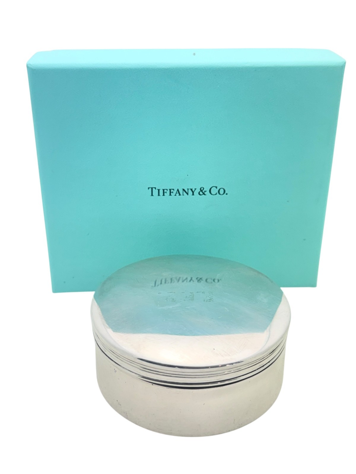 Vintage Tiffany & Co. Sterling Silver Makers Round Trinket Box - Box