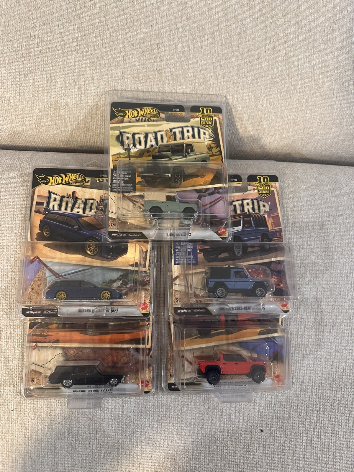 Hot Wheels Premium Car Culture Road Trip — Complete 5-Car Set, with protectors