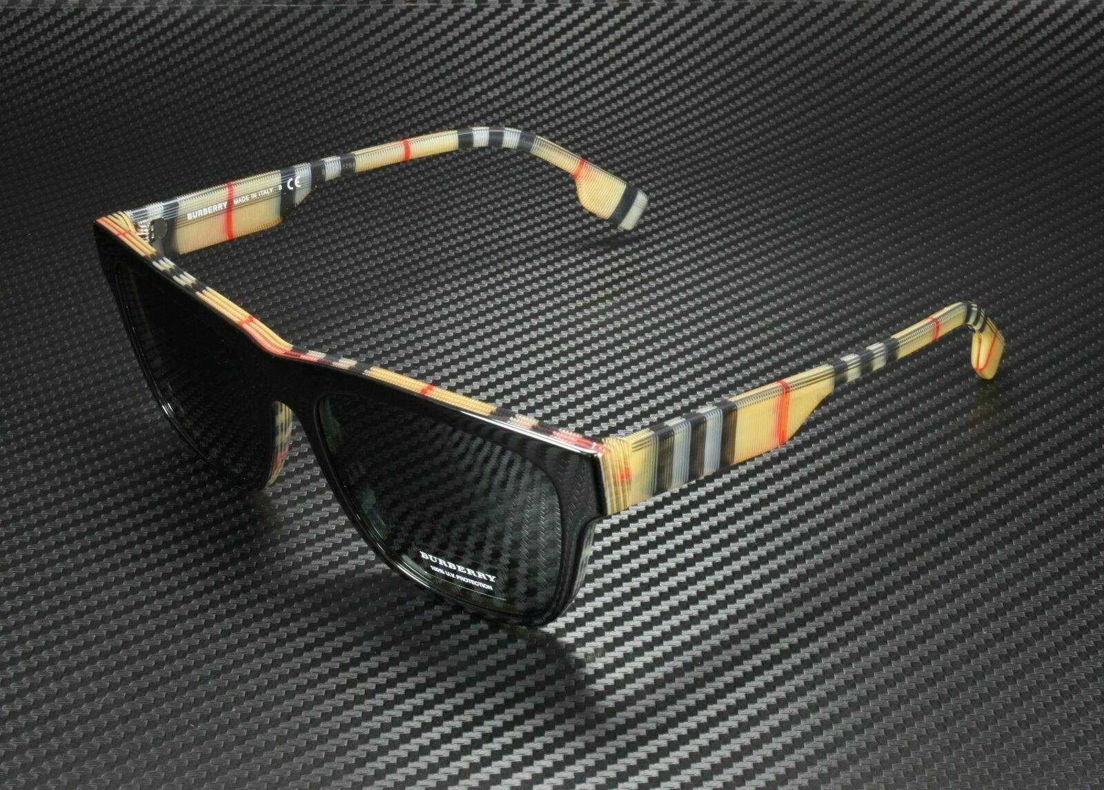 BURBERRY BE4293 380687 Black On Vintage Grey Men\'s Eyeglasses 56 mm