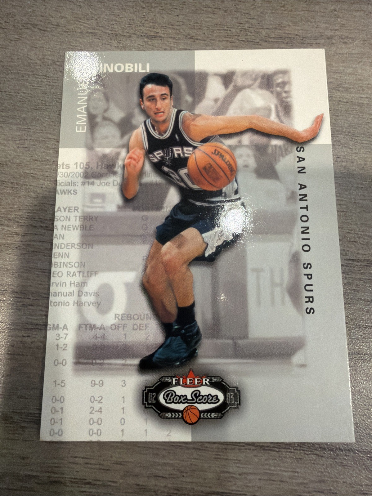 2002-03 Fleer Box Score - Manu Ginobili #145 /1999 (RC)