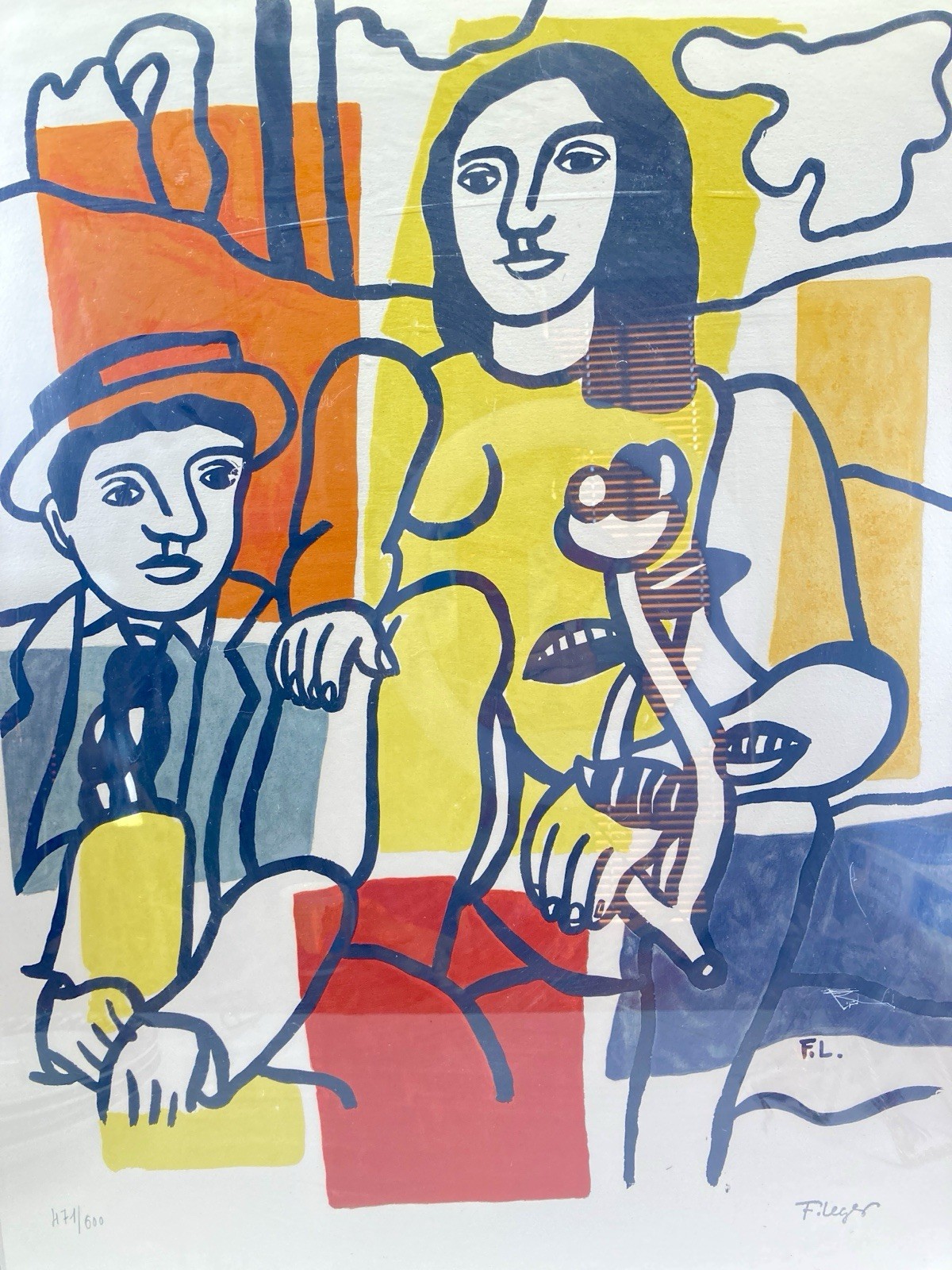 Numbered Fernand Leger Color Lithograph La Couple French Modernist 1881-1955