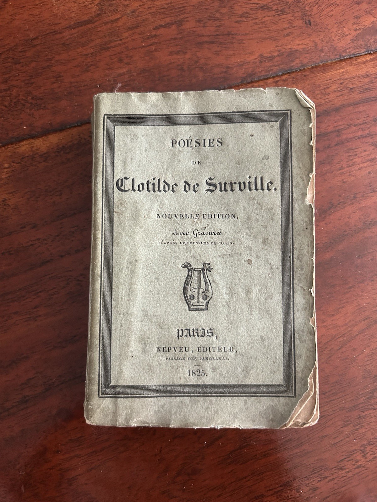 Collectible Antique Book 1825, Poésies de Clotilde de Surville