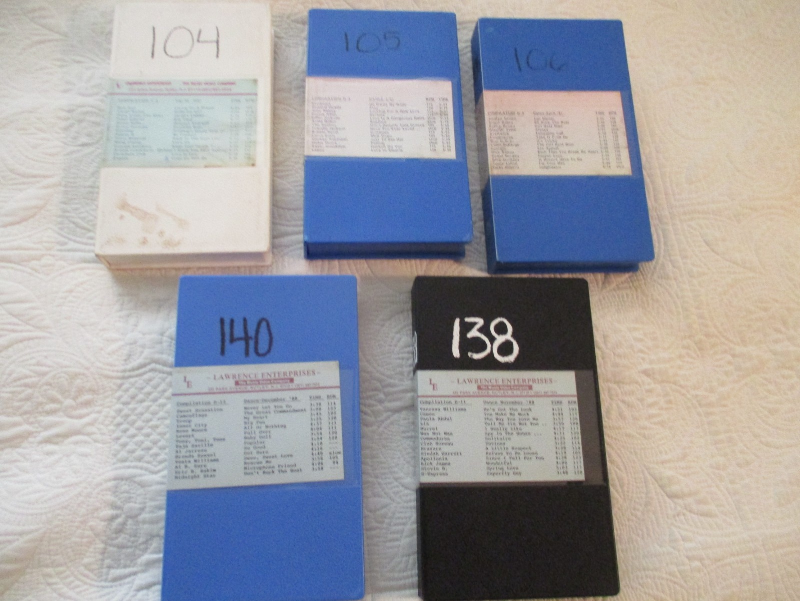 5 Lawrence Enterprises Promo Music Videos - VHS - Paula Abdul;Bon Jovi;Run DMC