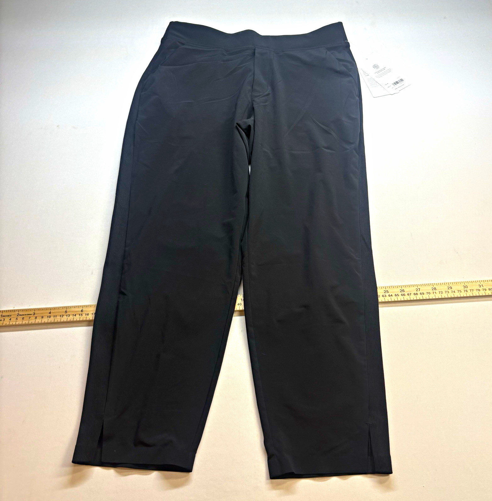 Athleta Women’s Black Pull-On Ribbed Stretch Pants Size 10P Petite Gym