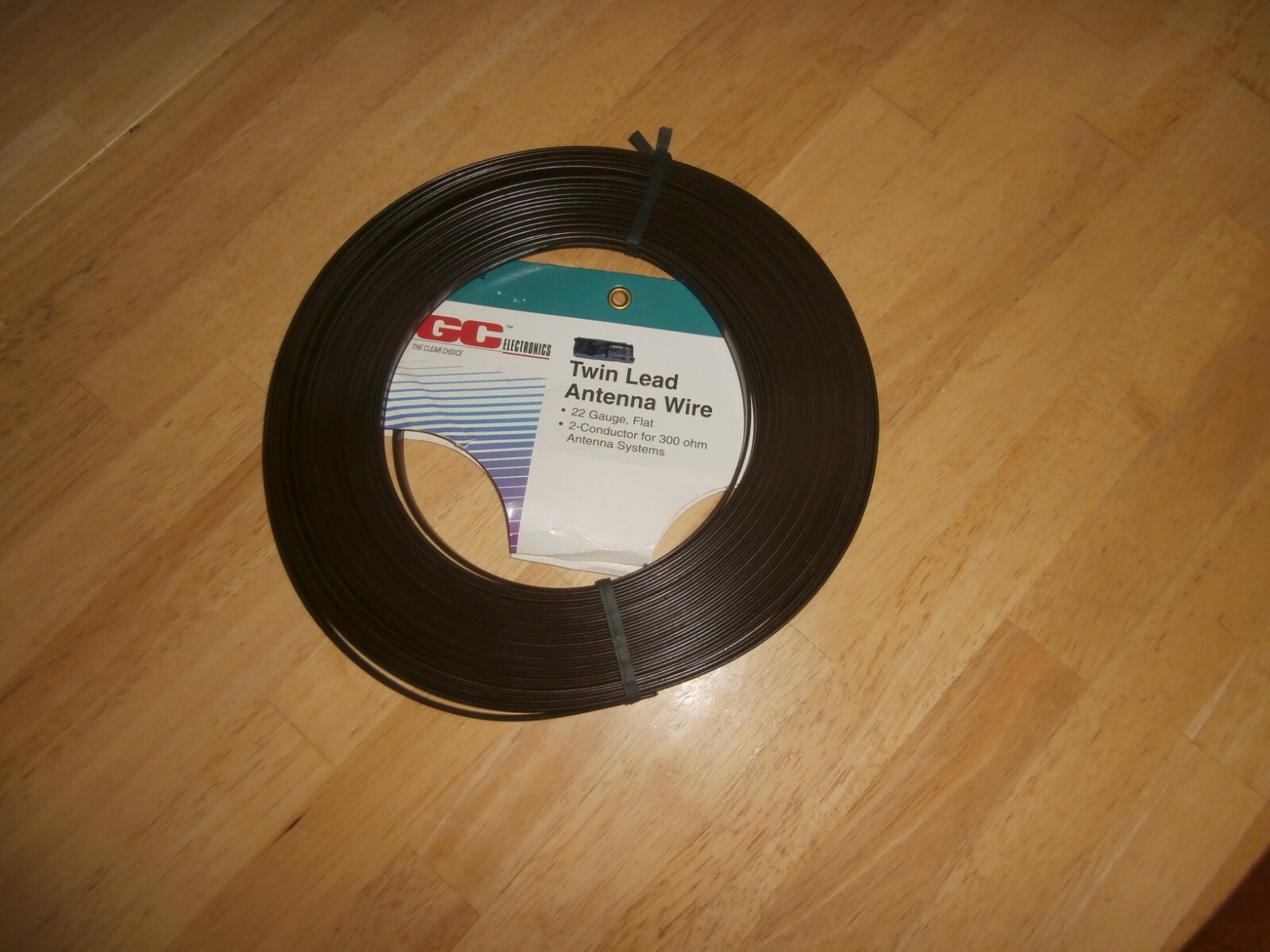 25 FT VINTAGE BROWN 300 OHM FLAT TWIN LEAD TV FM ANTENNA WIRE ,NOS