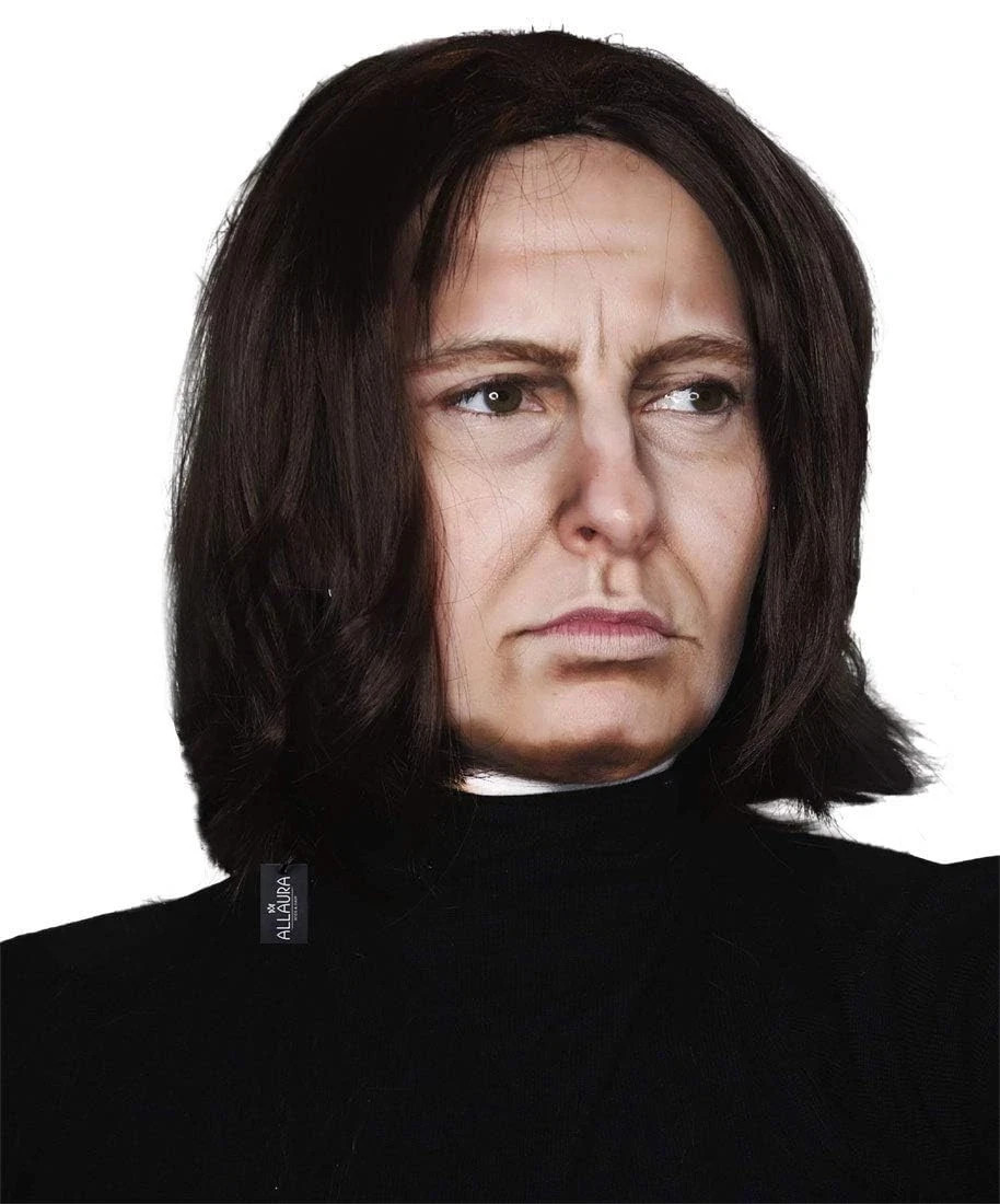 Compatible with Severus Snape Costume – Long Black Wig for Men – Dark Wizard,...