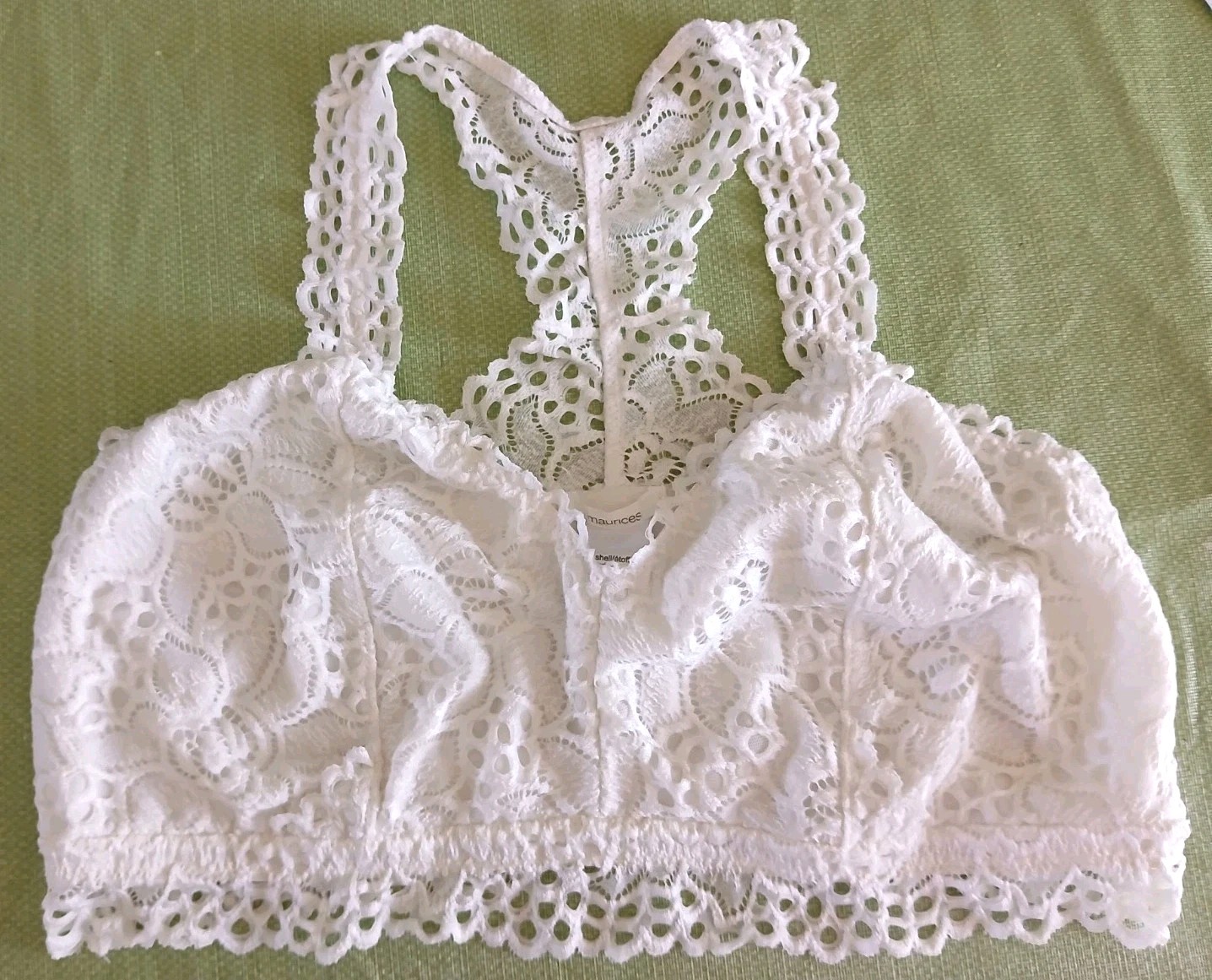 Women\'s MAURICES White Fully Laced Lined BRA Plus Size 0x (XL) New Without Tags