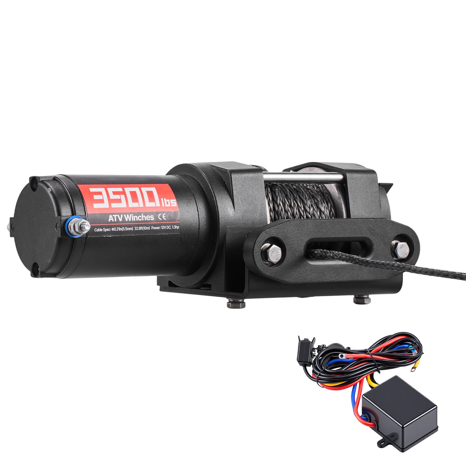 Uimoso 3500 lbs Electric Winch for ATV/UTV with 12V Synthetic Rope and Control