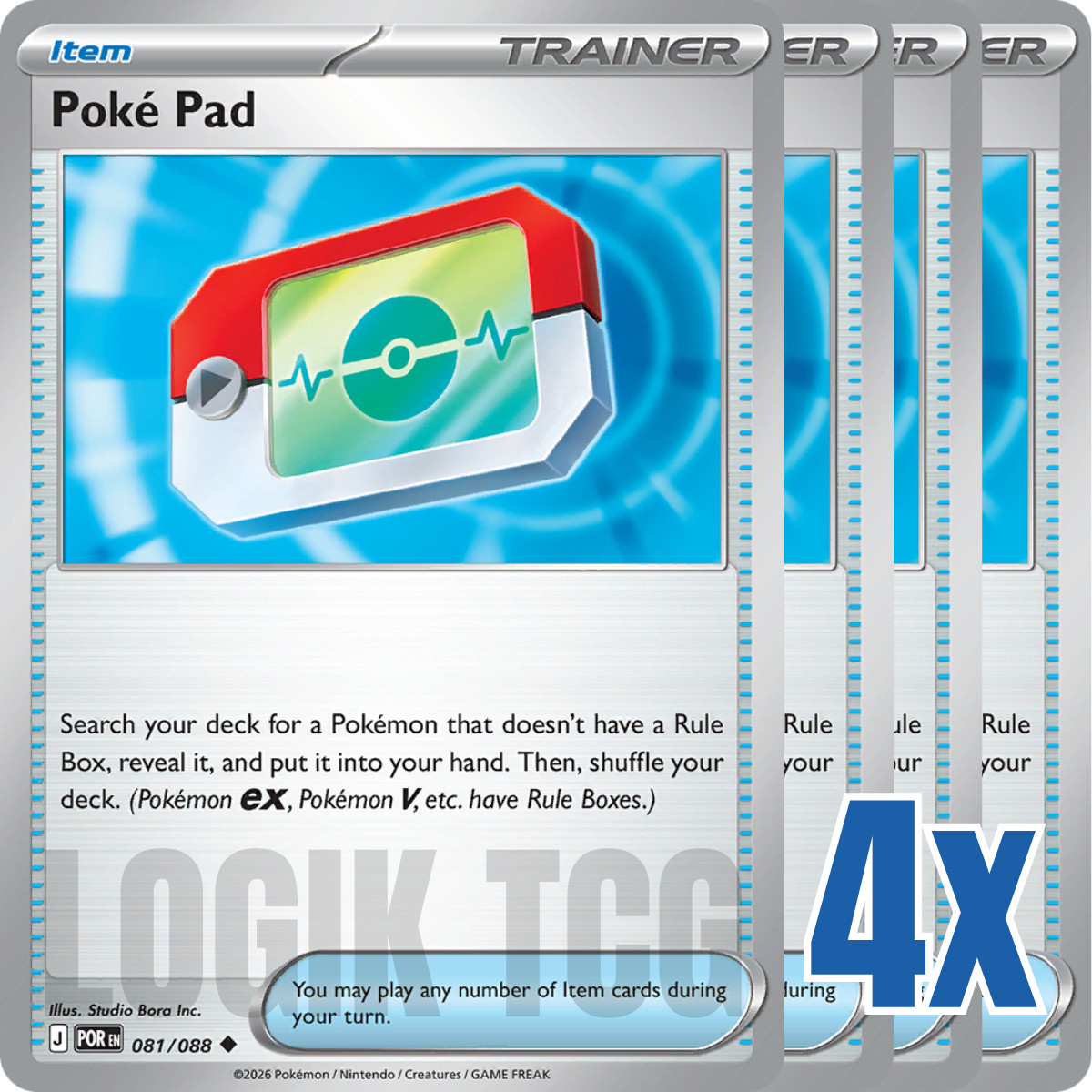 4x Poke Pad 081/088 x4 - Perfect Order - Pokemon TCG - Playset 4x Poke Pad 081/088 x4 - Perfect Order - Pokemon TCG - Playset