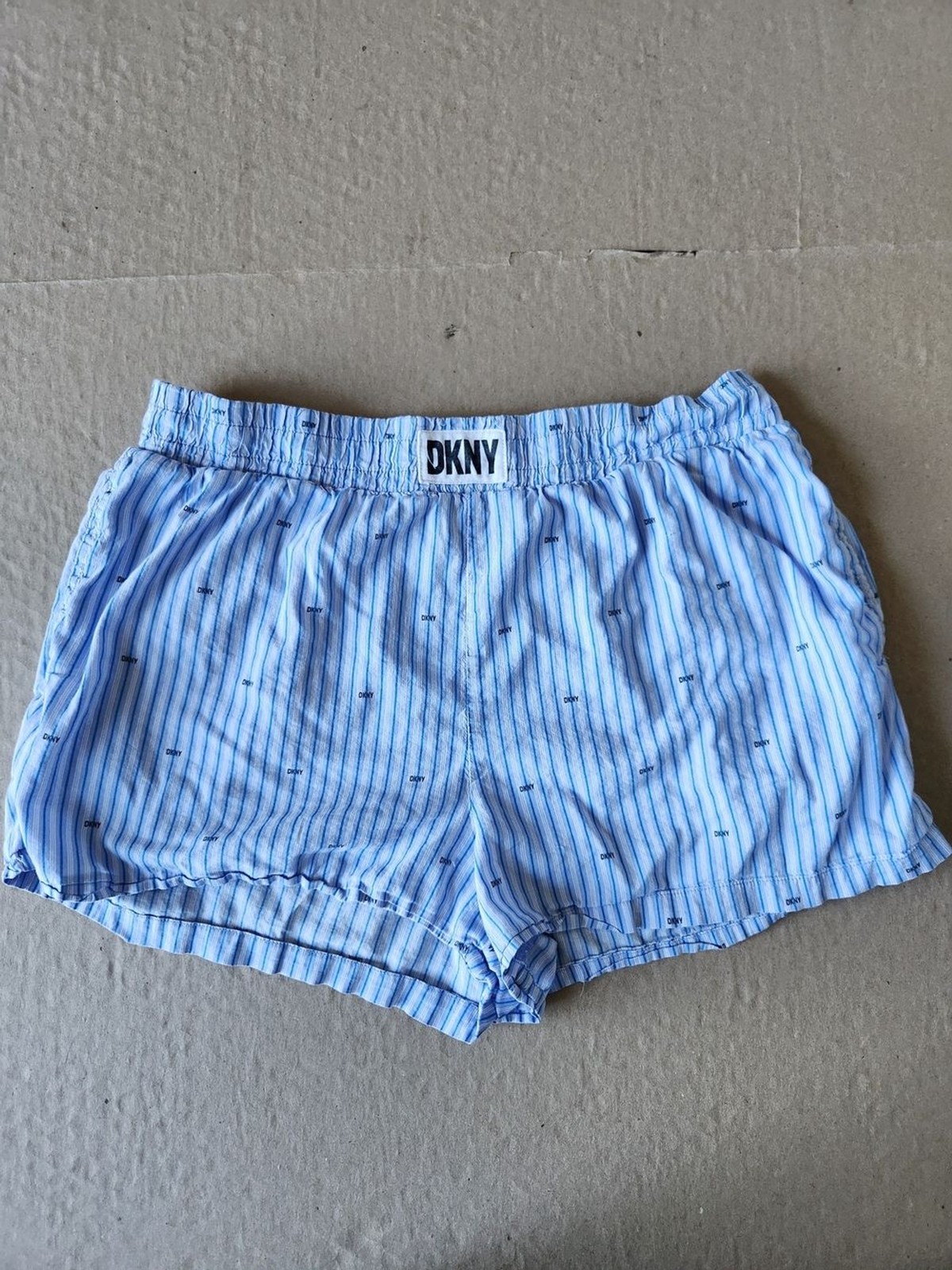 Dkny Light Blue & White Striped Sleep Shorts