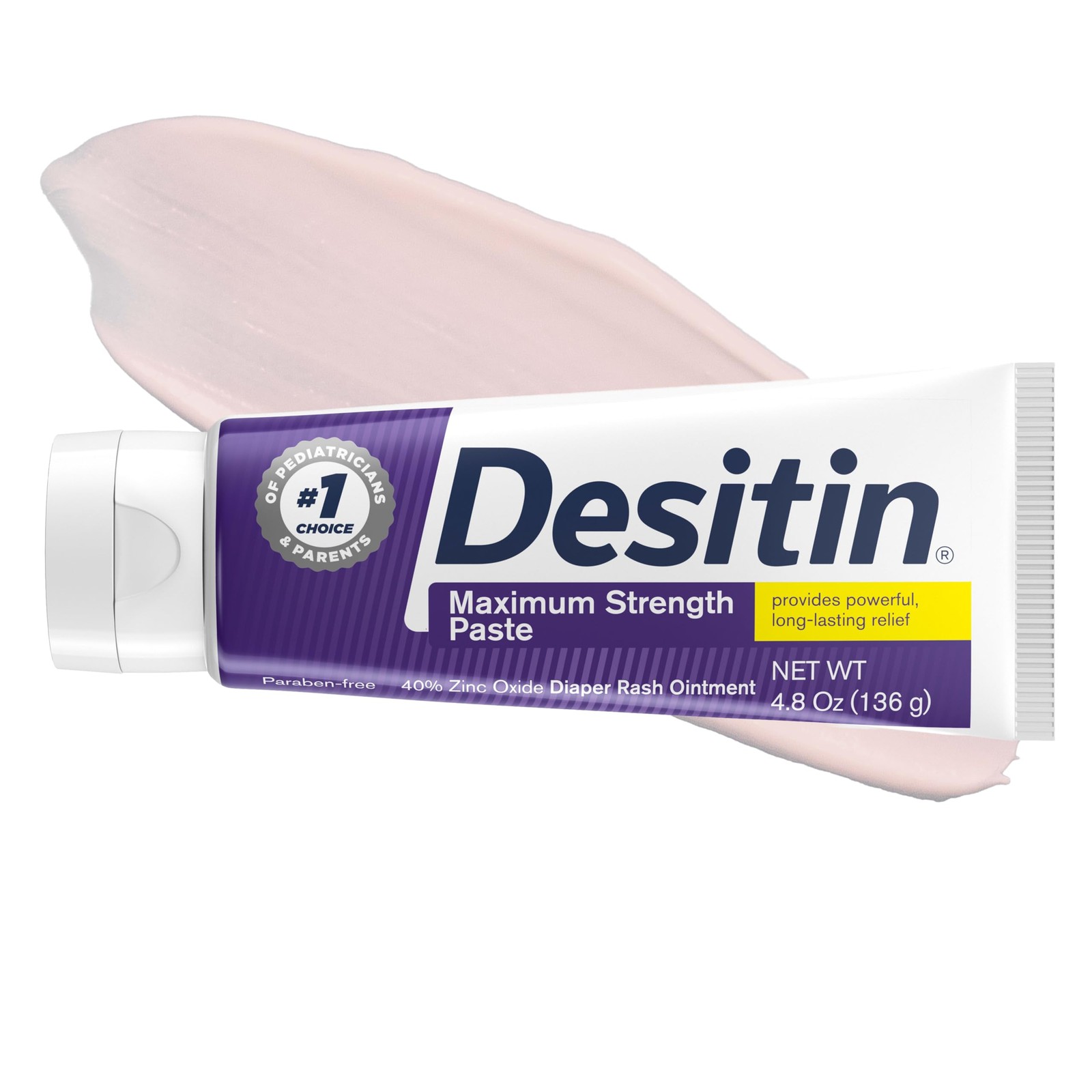Desitin Maximum Strength Paste, 40% Zinc 4.8 Ounce (Pack of 1), Rash Cream