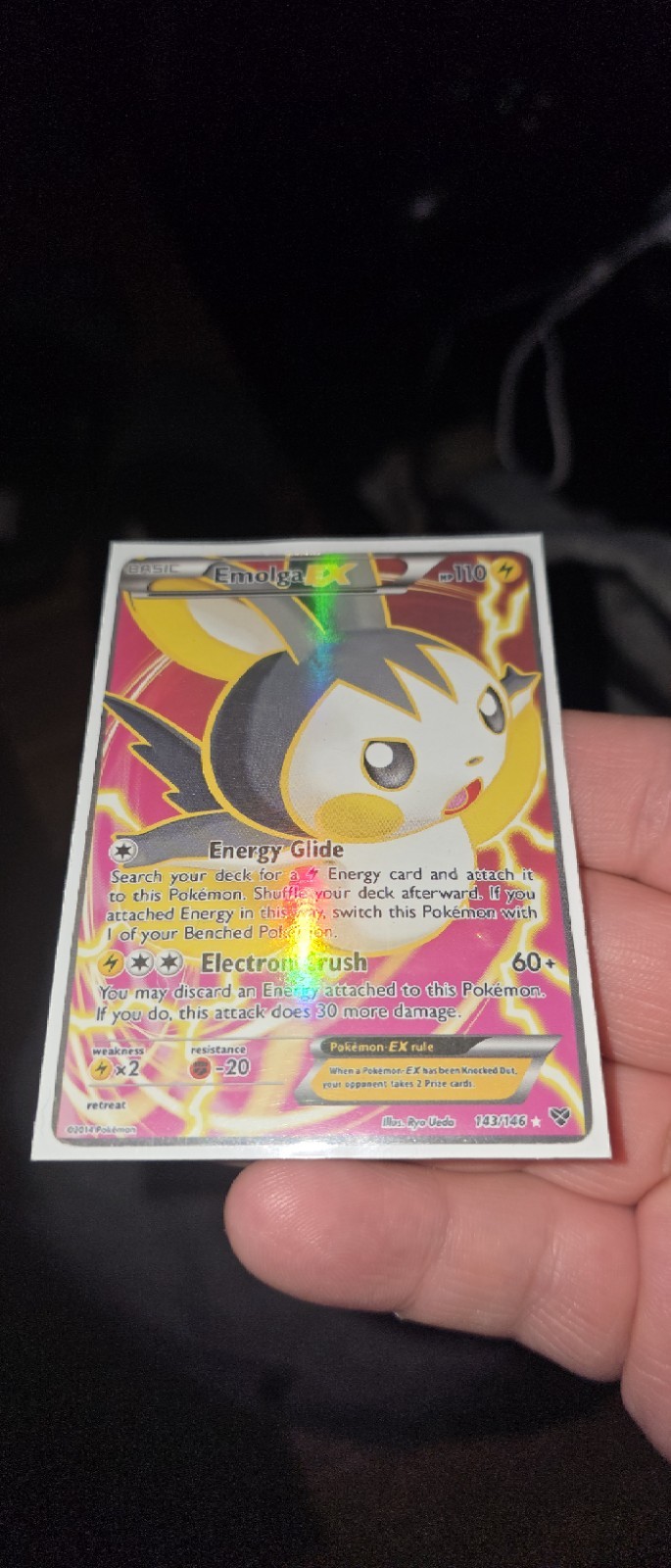The Pokémon Company Emolga EX Full Art Holo XY 143/146 English 2014 110 HP The Pokémon Company Emolga EX Full Art Holo XY 143/146 English 2014 110 HP