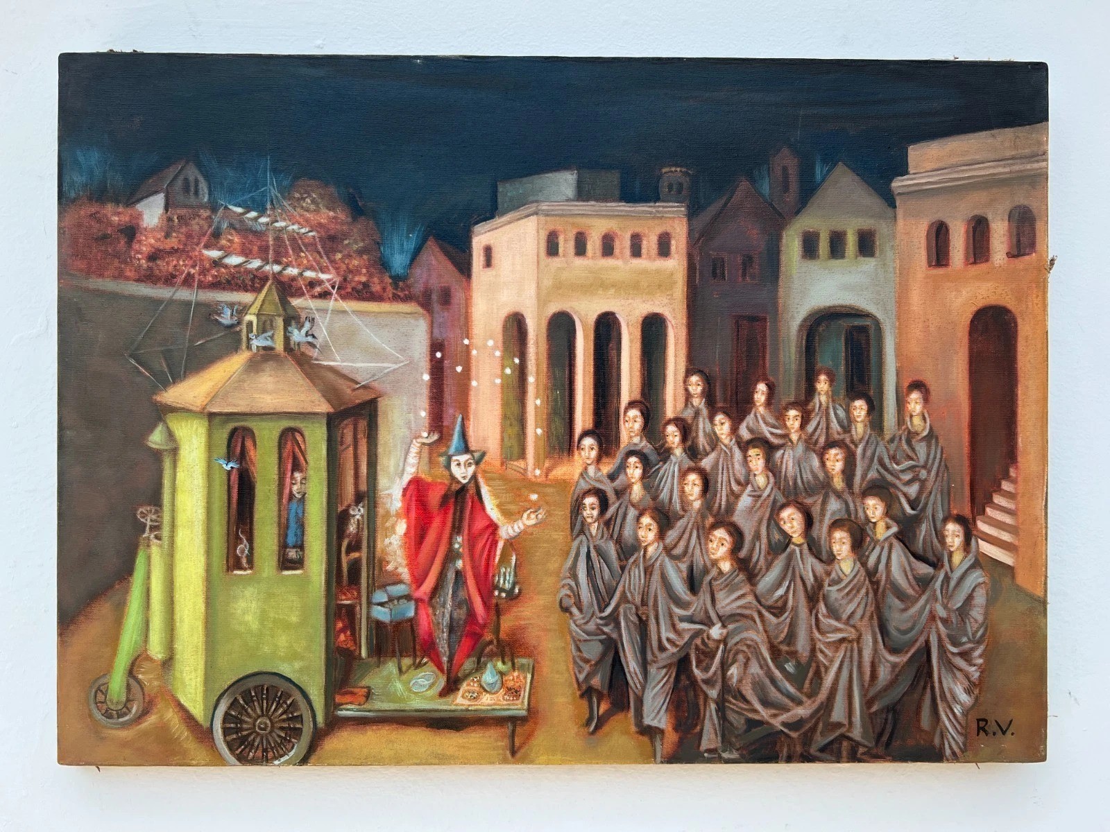 REMEDIOS VARO  PAINTING OIL CANVAS SPANISH PAINTER SURREALIST ART OLD