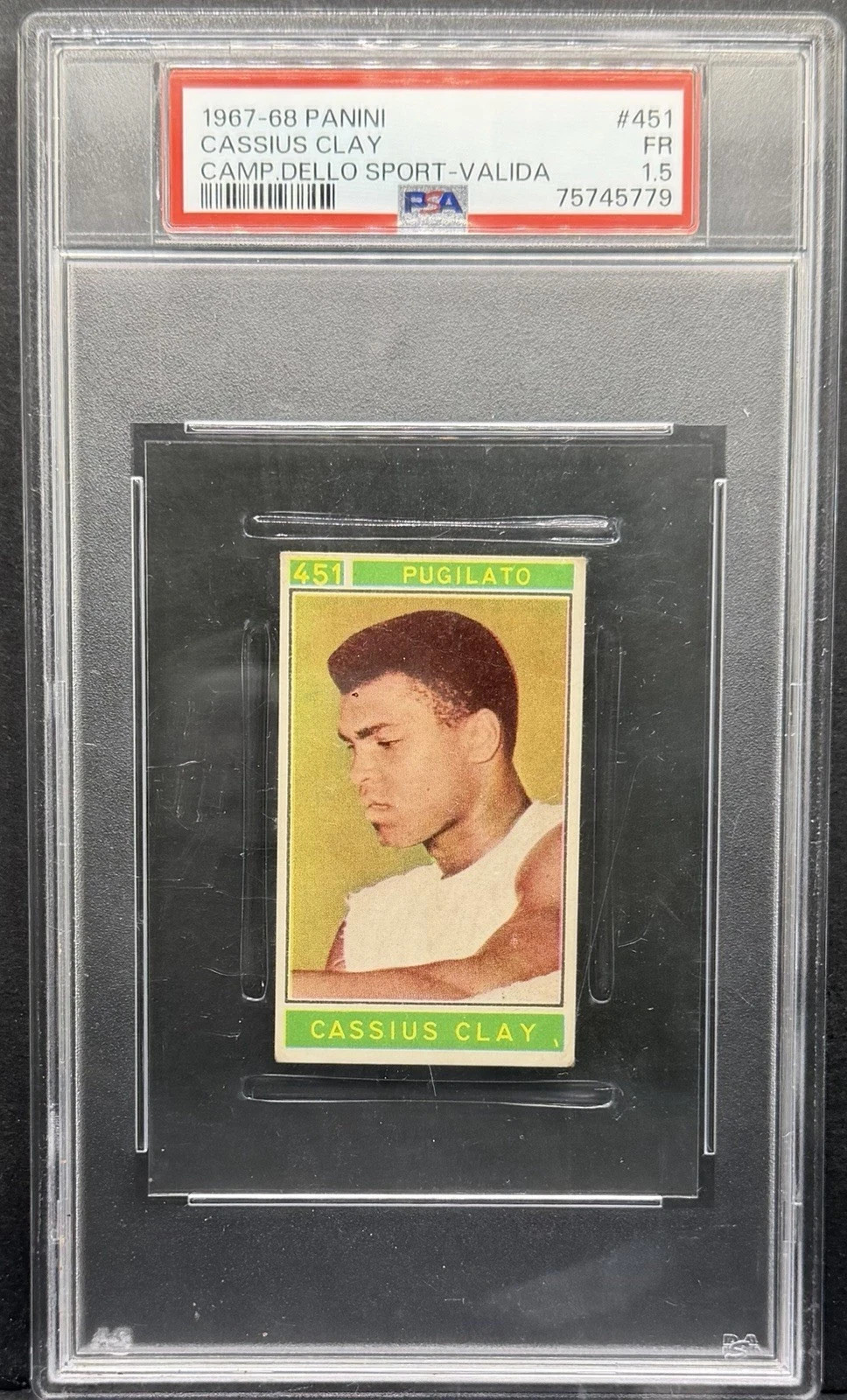 1967 Panini Cassius Clay Muhammad Ali #451 PSA 1.5 RARE VALIDA Back