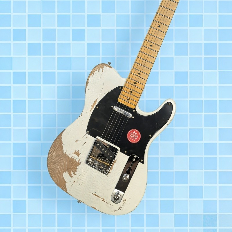hot sell T-L electric guitar Aged aged white Rounded fret Edge stainless Fret