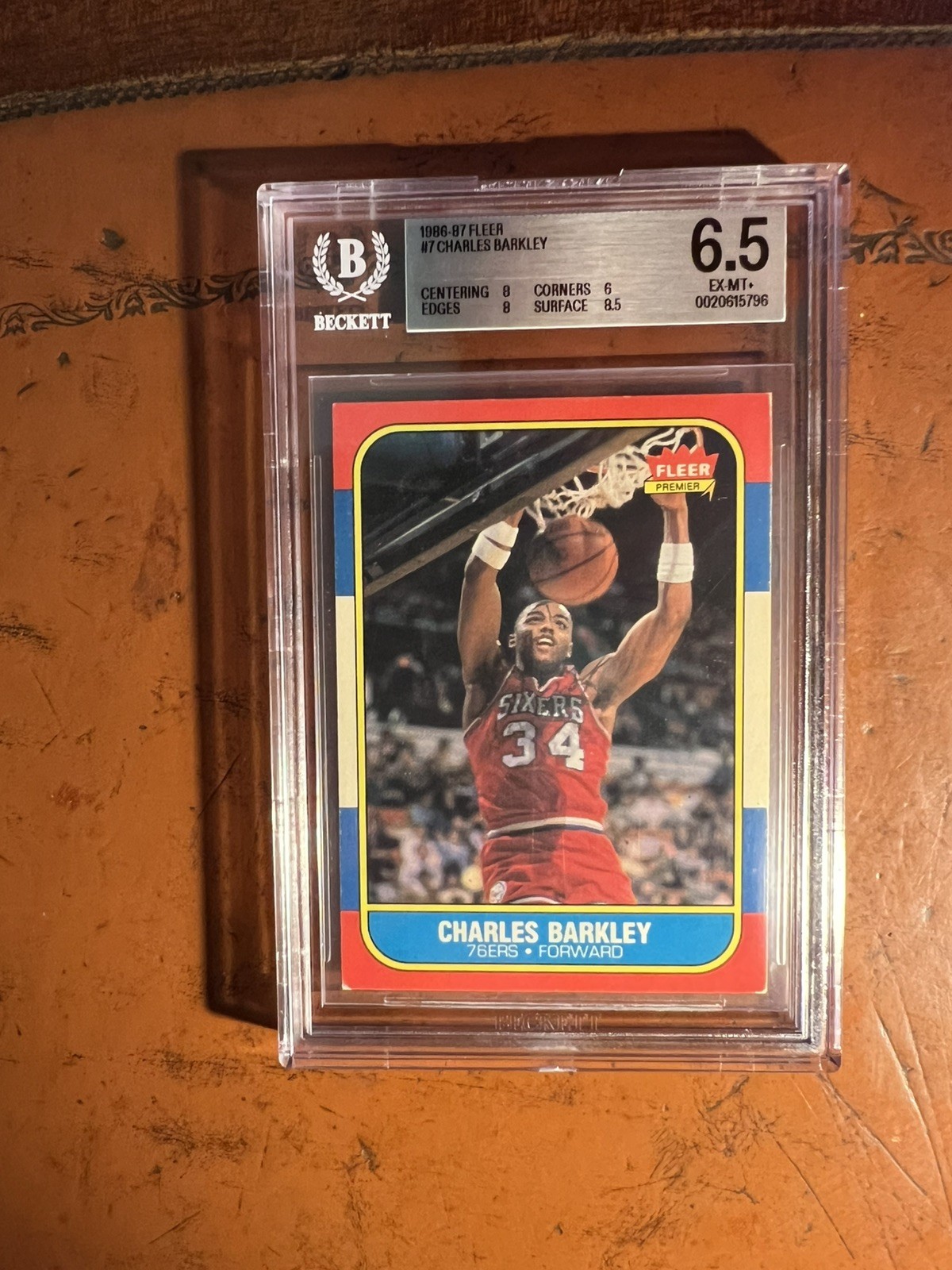 1986 Charles Barkley Fleer RC Rookie Card BGS 6.5 Great Centering and eye appeal
