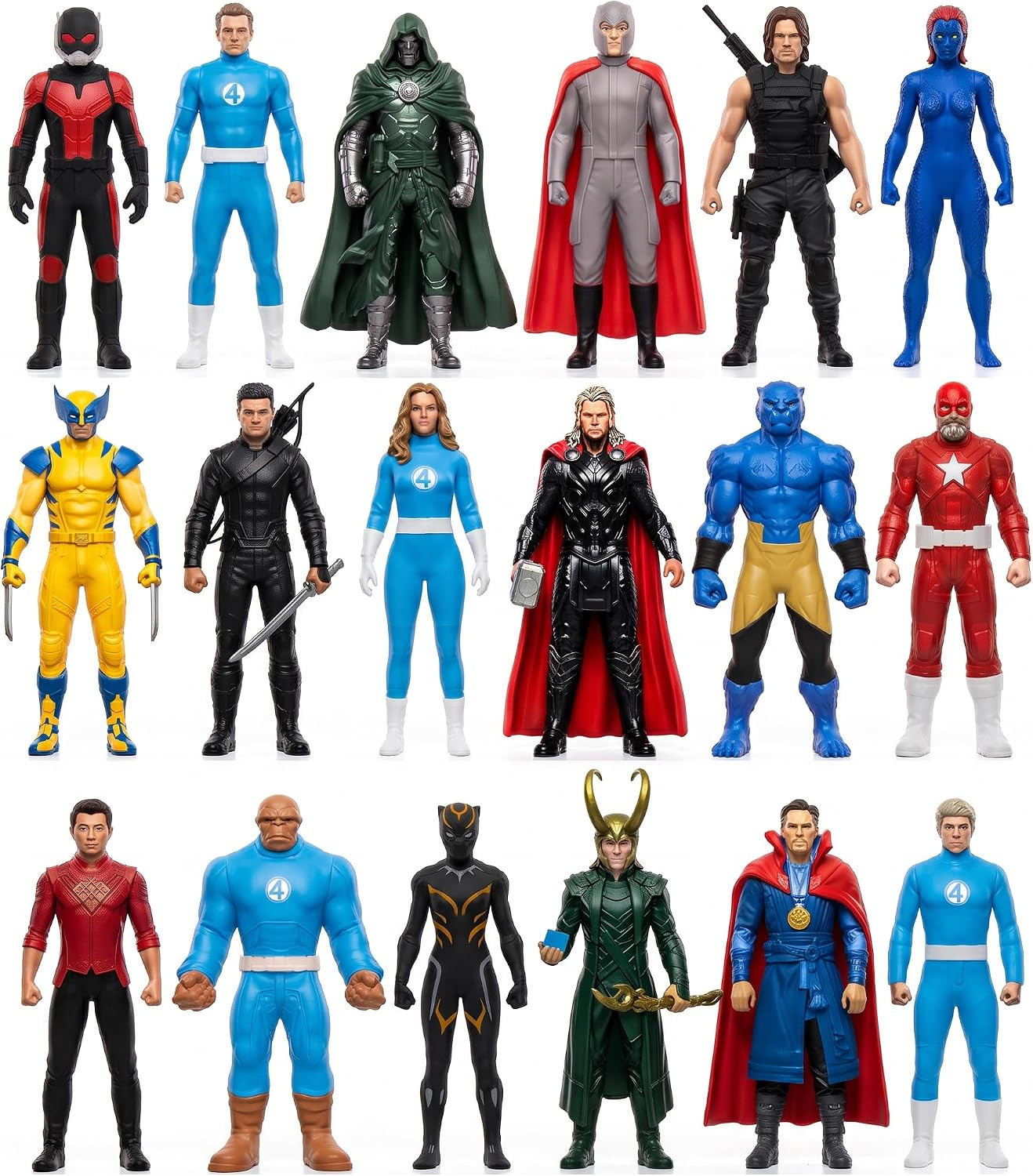 18Pcs Super Hero Figures Toy, 4.5 Inch Cartoon Heroic Legends Miniatures - Colle 18Pcs Super Hero Figures Toy, 4.5 Inch Cartoon Heroic Legends Miniatures - Colle