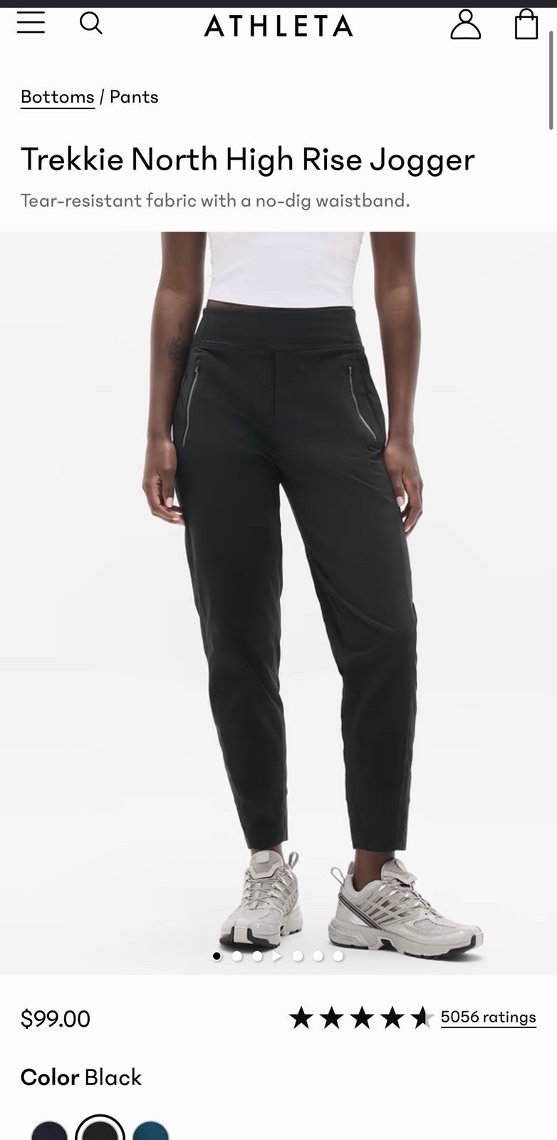 Athleta Trekkie North Jogger Pants Womens Plus 22 Black Pull-On Zip Pockets Athleta Trekkie North Jogger Pants Womens Plus 22 Black Pull-On Zip Pockets