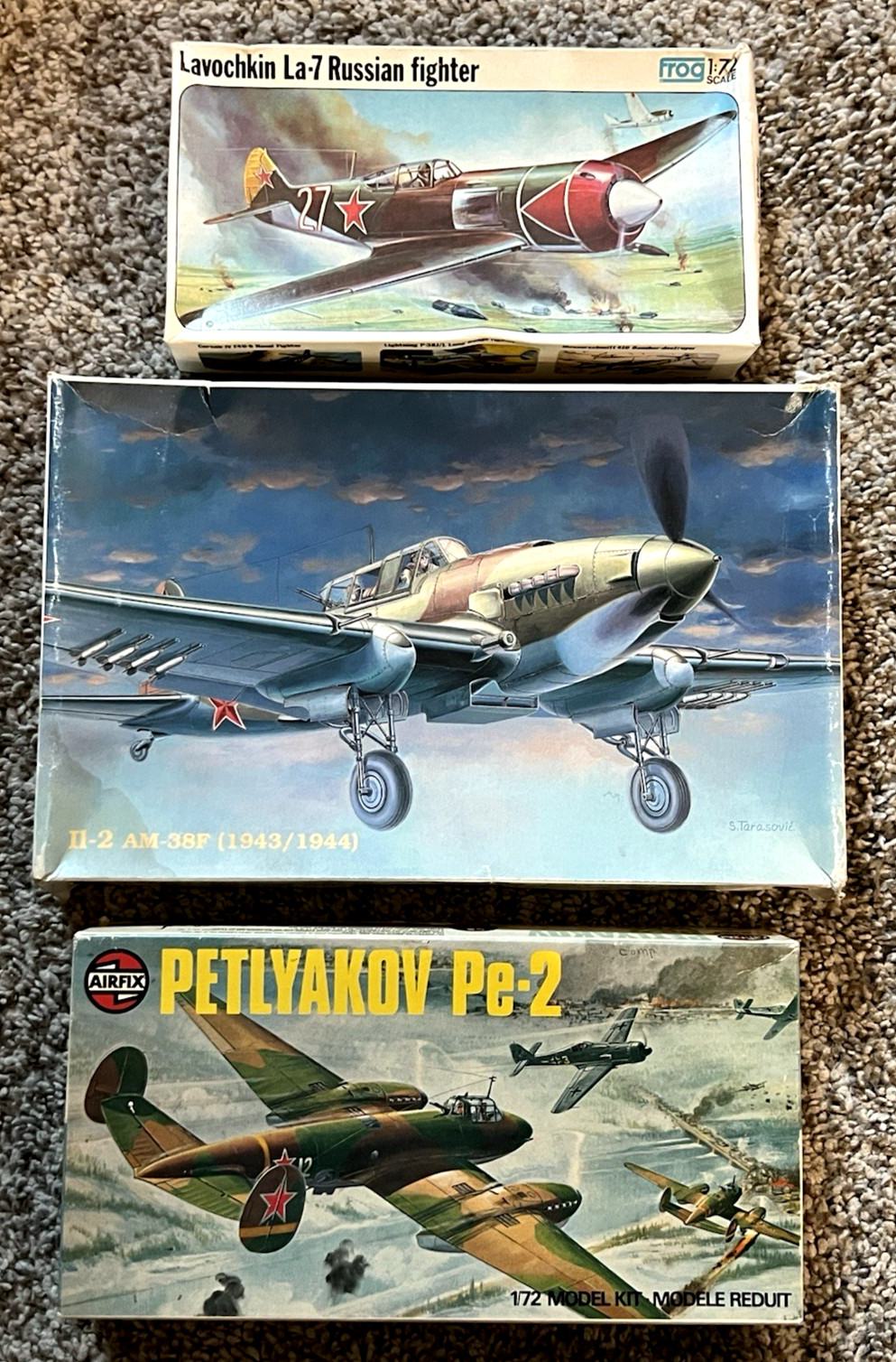 1/72 Scale Russian WWII Fighter/Attack Aircraft 3x LOT MODEL KITS Unbuilt in Box