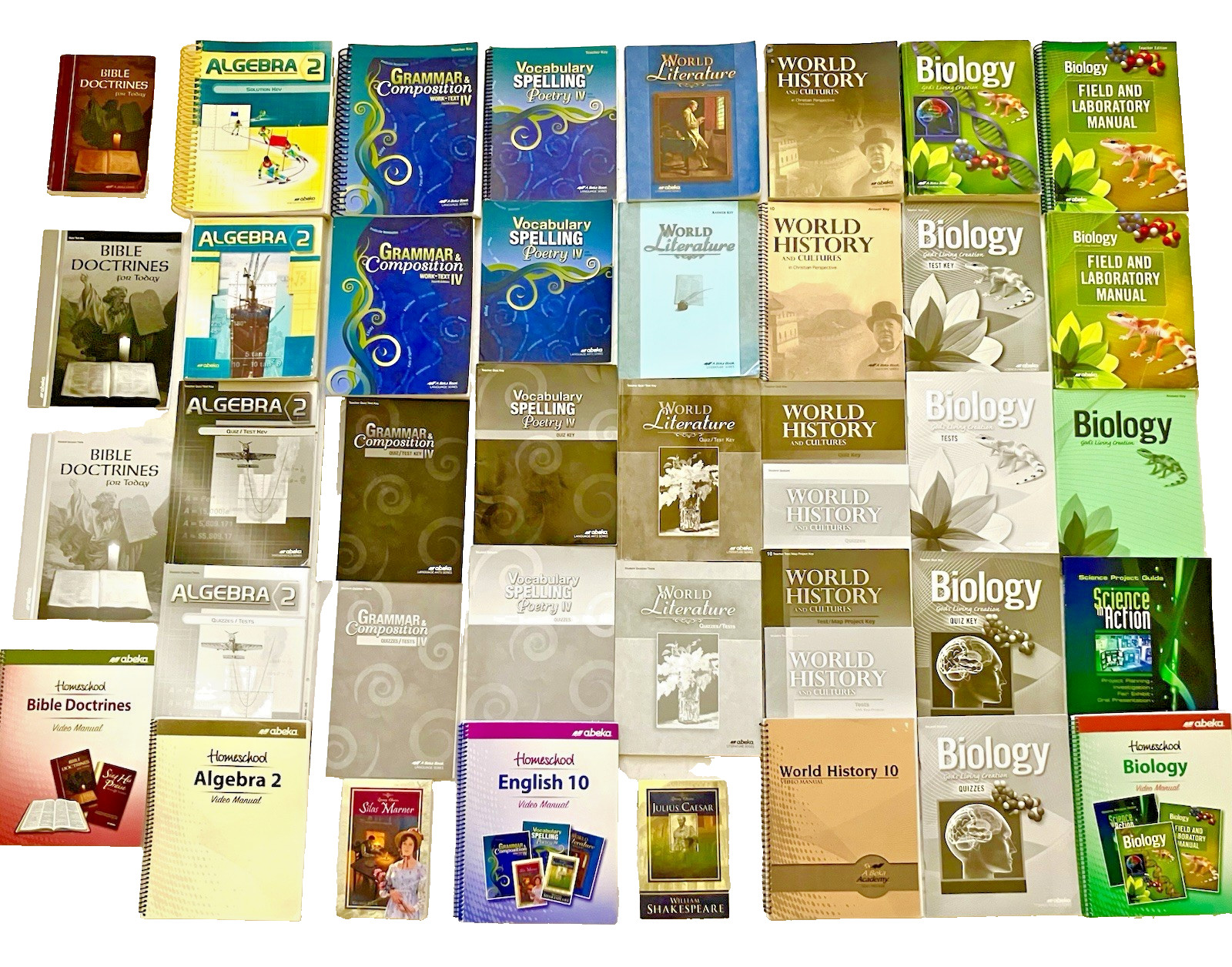Abeka 10th Grade 10 Curriculum Complete Set Lot 41 Student Kit & Teacher Keys