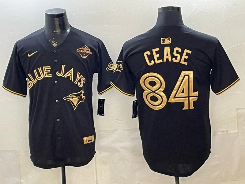 Men\'s MLB Toronto Blue Jays #84 Dylan Cease Premier Limited - Black Gold