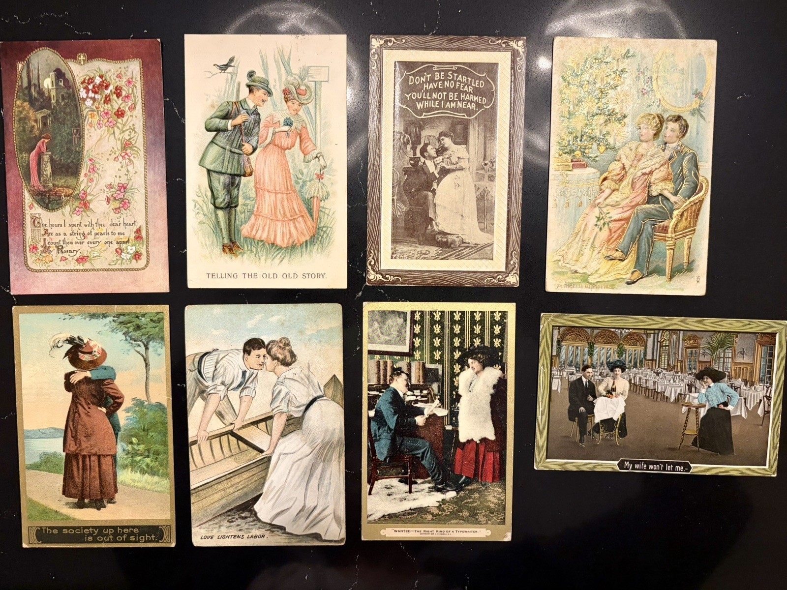 Lot 8 Antique Romantic Postcards 1900s-1910s Couples Courtship Kissing Germany