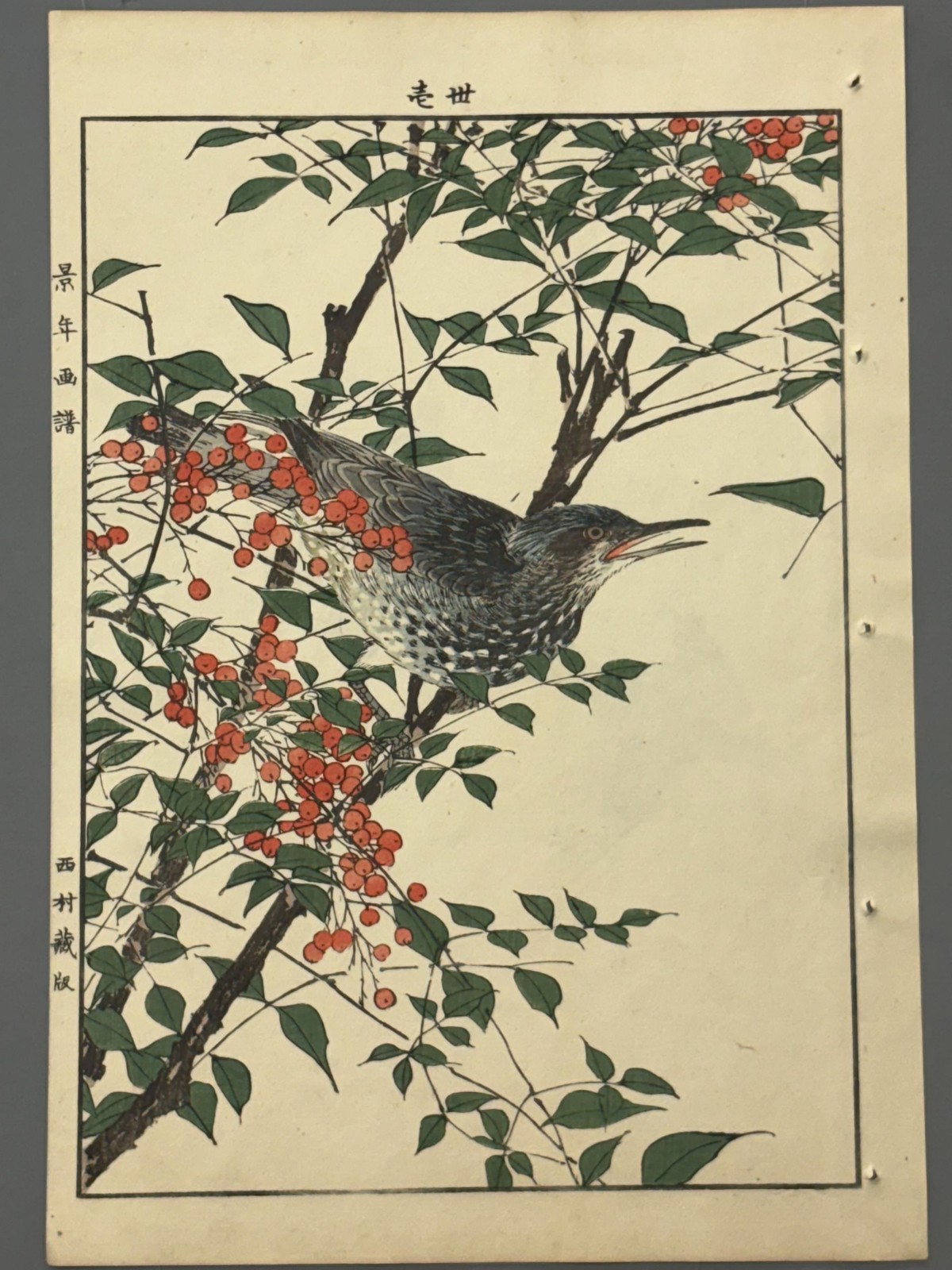 Japanese Antique Original Woodcut Print, 1892, Imao Keinen, \