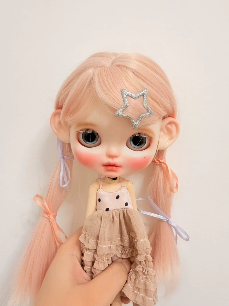 OOAK Handmade Full Set Blythe Doll White Skin Hand‑Painted Collectible Doll