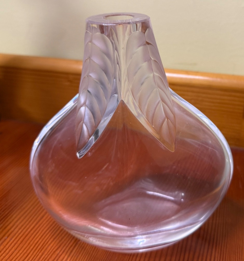 Lalique Osumi Crystal Vase Signed Lalique France Lalique Osumi Crystal Vase Signed Lalique France
