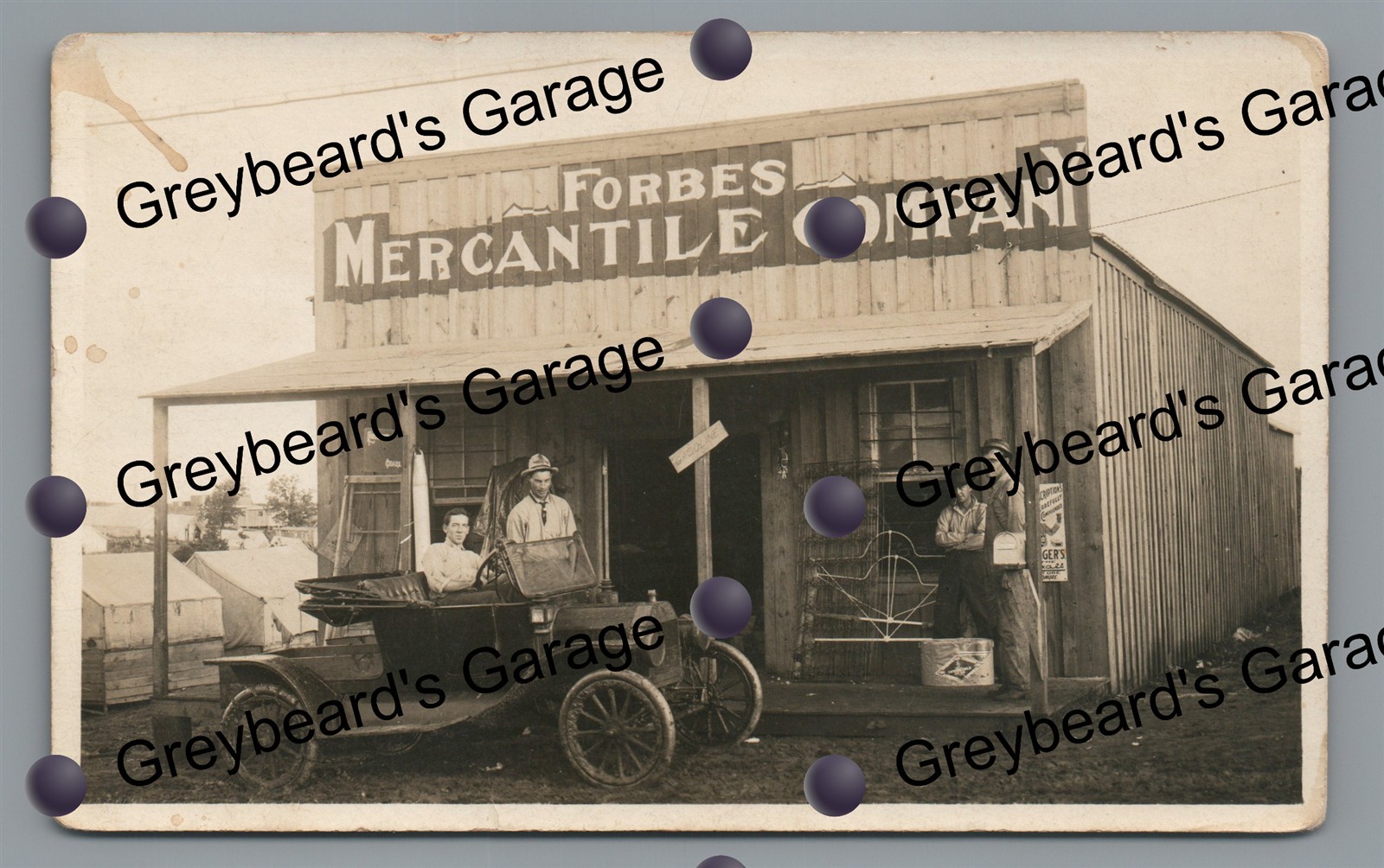 RPPC Forbes Mercantile Co Big Sign PRAGUE? OK Oklahoma Real Photo Postcard