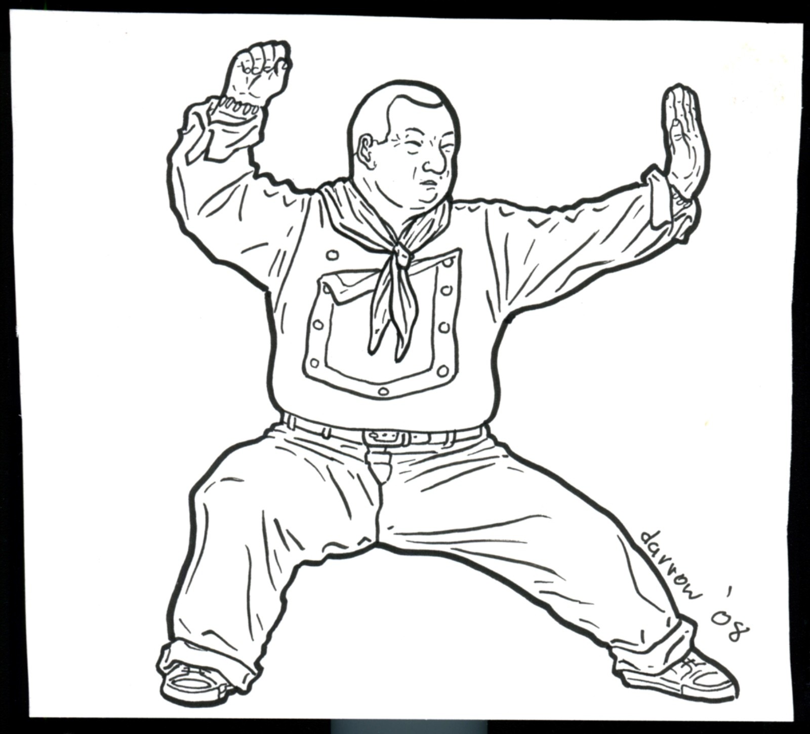 GEOFF DARROW - SHAOLIN COWBOY ORIGINAL SKETCH/DRAWING SIGNED AND DATED 2008