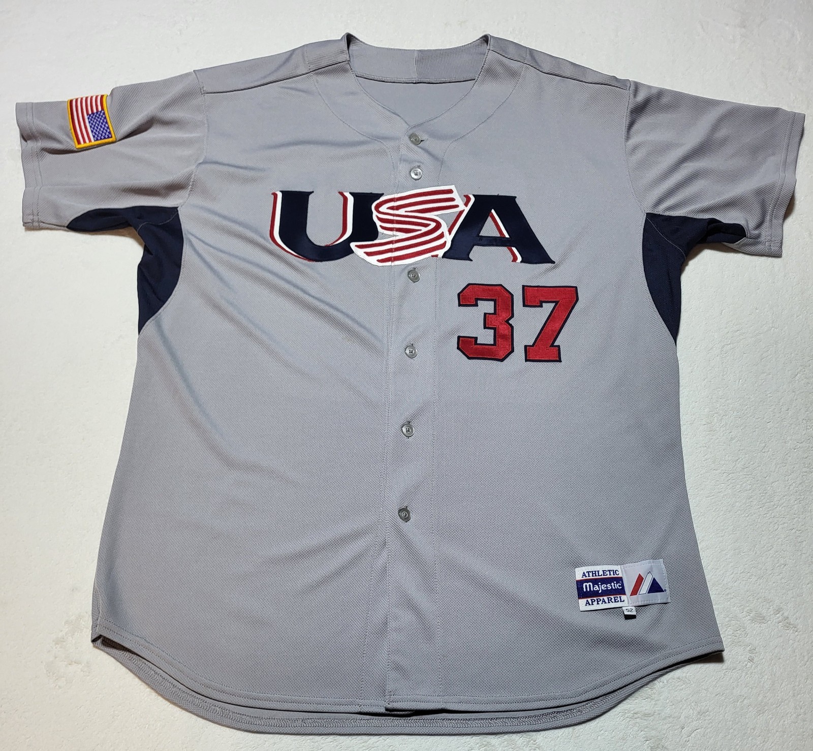 Majestic Authentic Size 52 XXL Team USA #29 baseball jersey 2004 Vintage Blue 