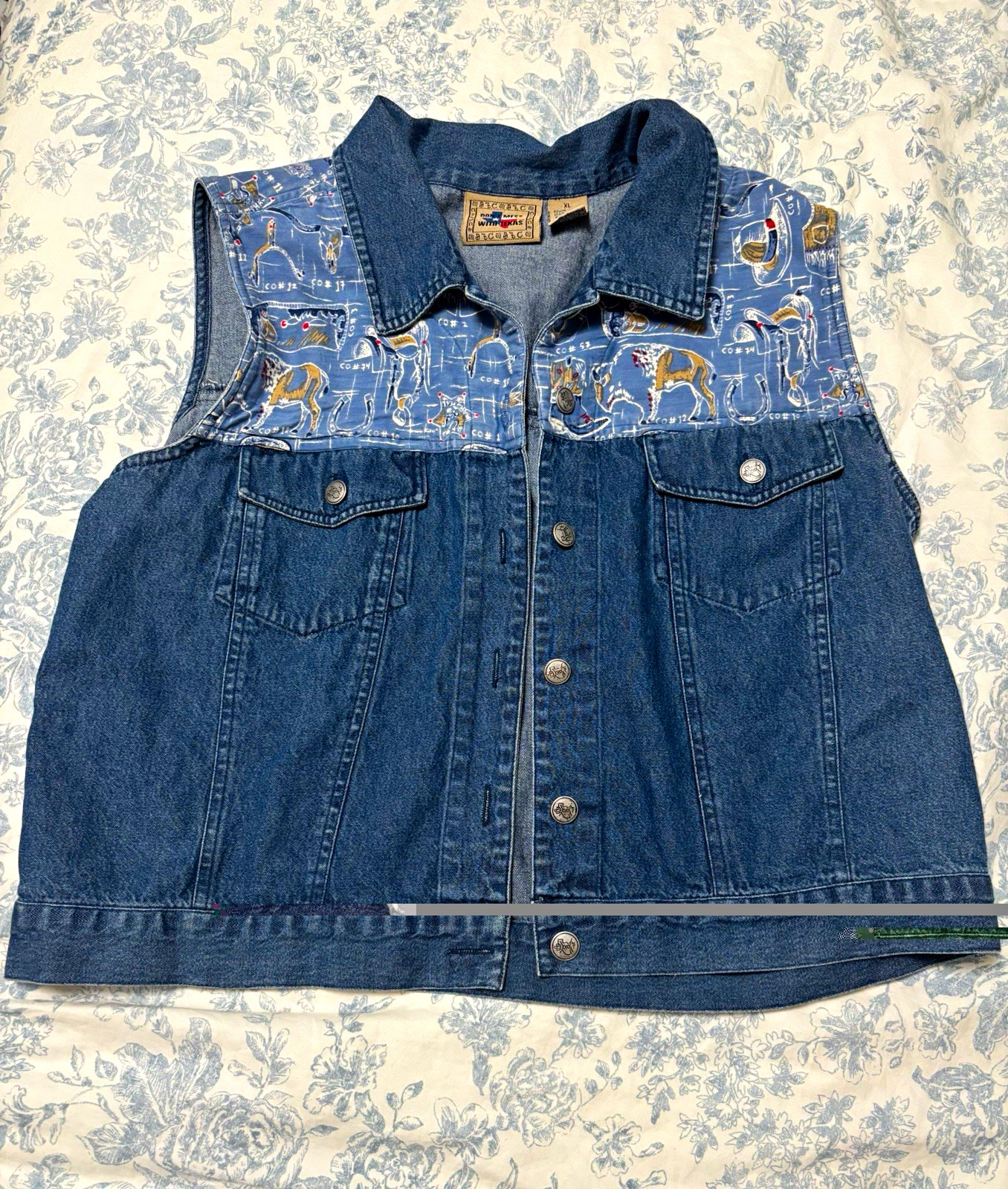 Vintage Don\'t Mess With Texas Women\'s Western Denim Vest