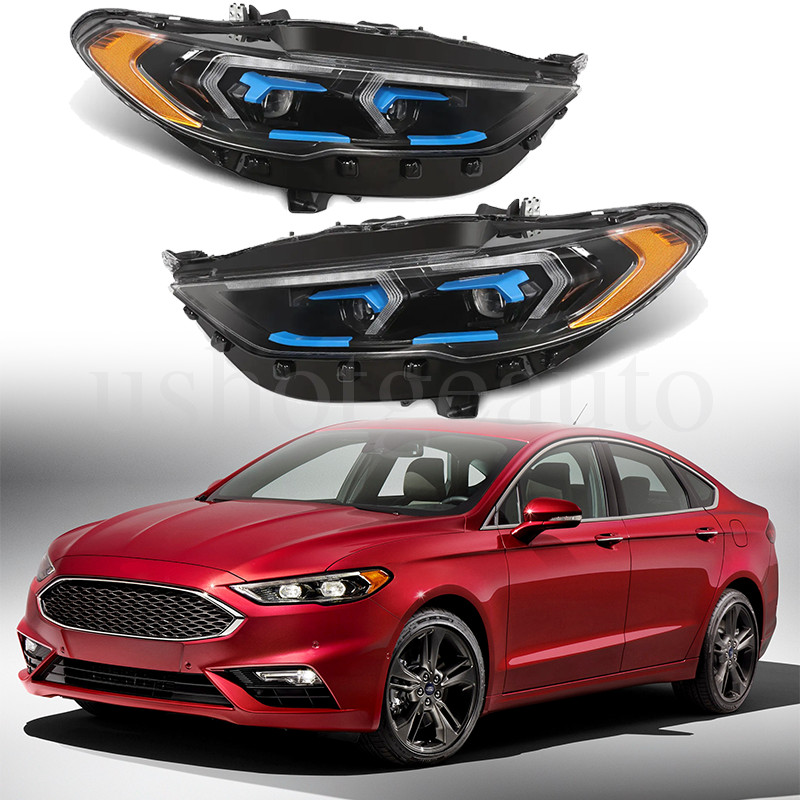 Full LED DRL Projector Headlights For Ford Fusion 2017 2018 2019 2020 Left Right