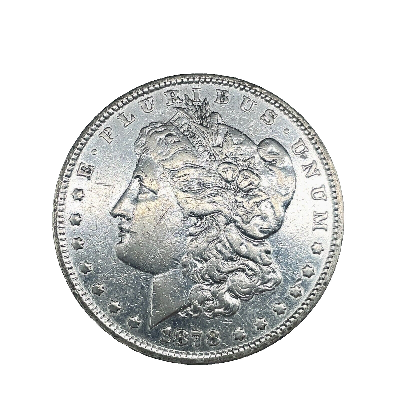 1878 7TF Rev Of 79 Morgan Dollar VF Very Fine 90% Silver $1 US Coin # 1594