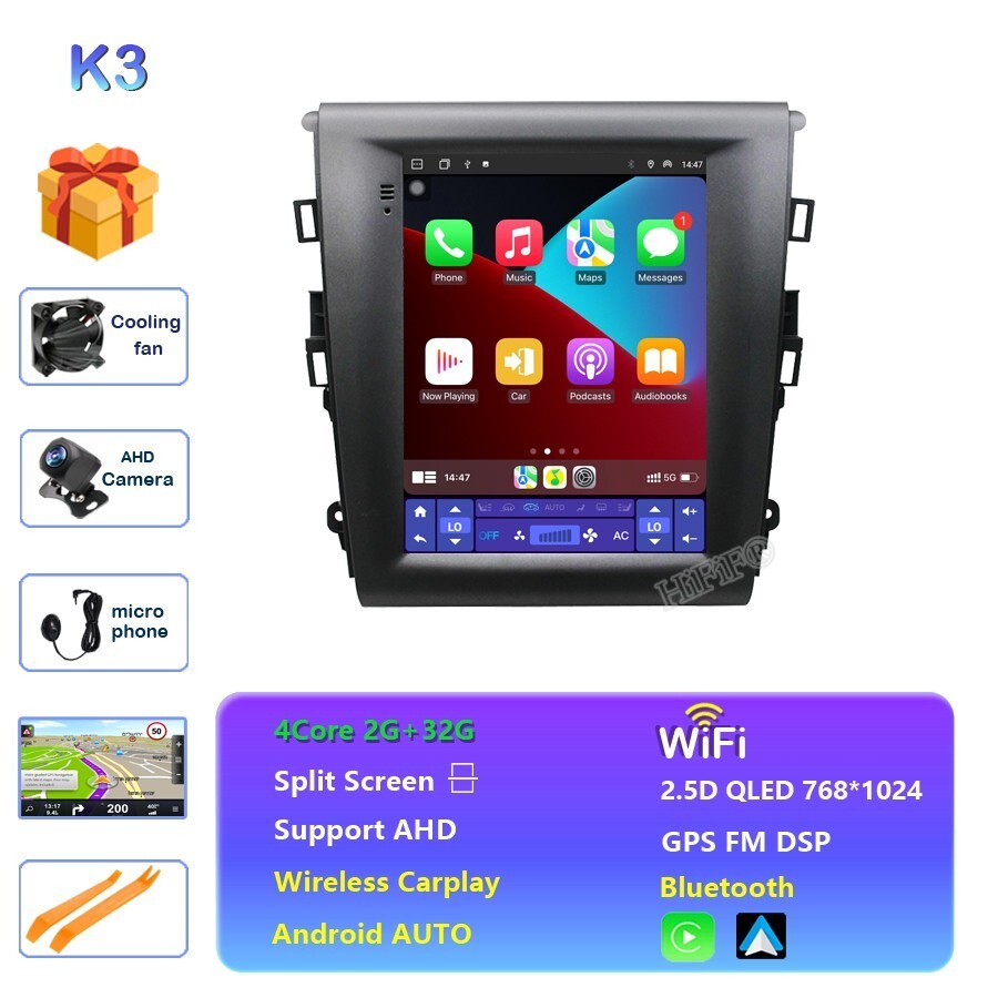 10.4'' Android 15 Stereo Radio Navi GPS Player For Ford Fusion Mondeo 2013-2020
