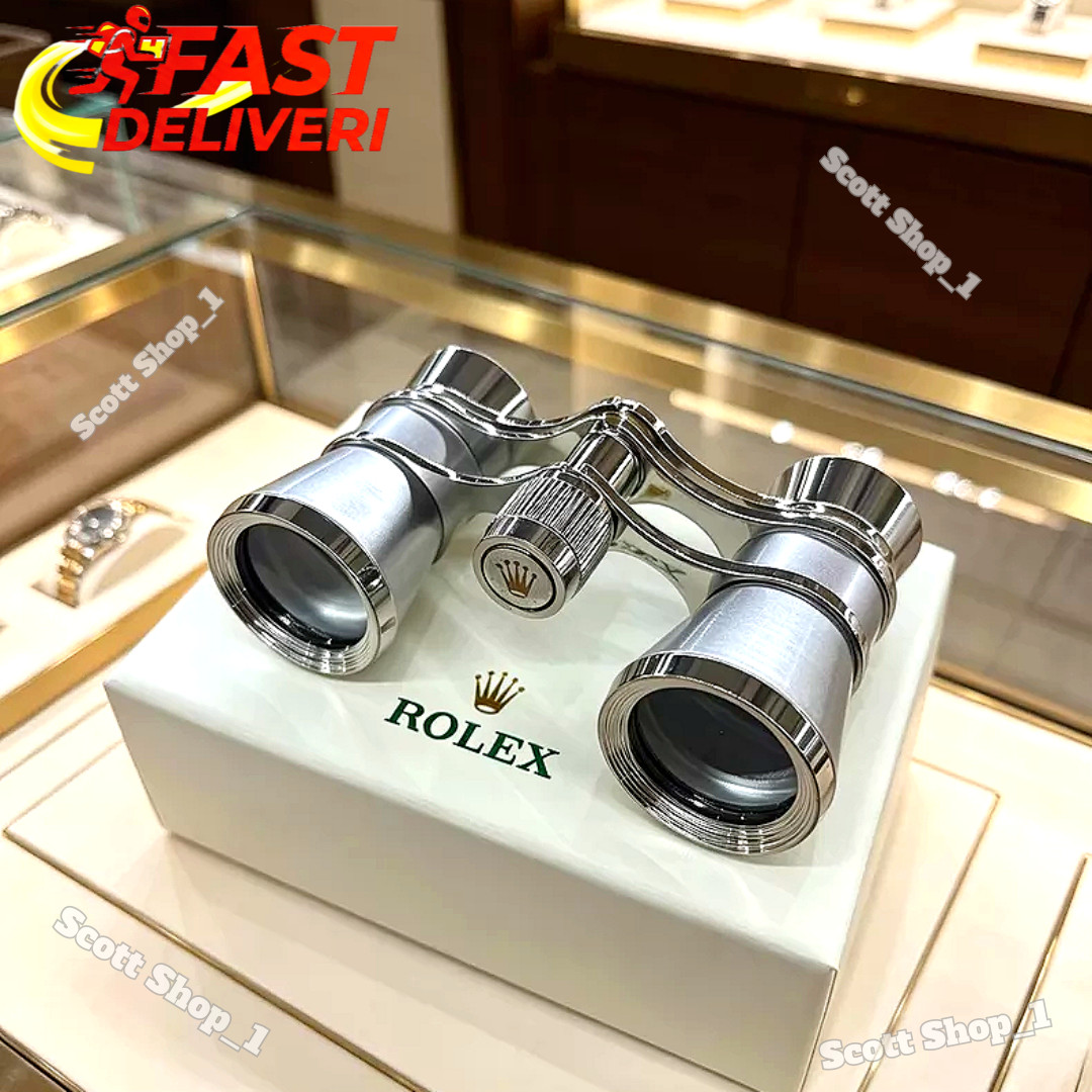 ROLEX Silver Opera Binoculars Luxury Boutique Display Rare Executive Desk