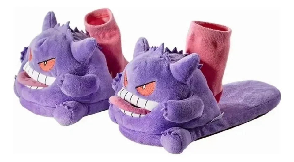 Gengar Open-Toe Plush Slippers Set, one size fits all Men\'s and women\'s slippers