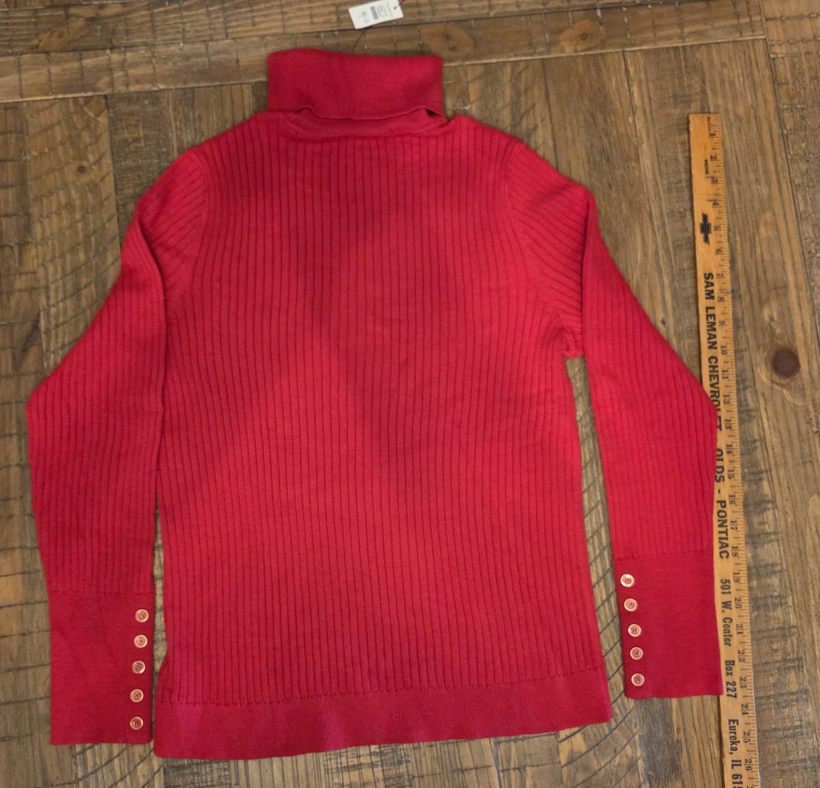 NWT Talbots Turtleneck Sweater Size Large Red Cable Knit Ribbed Long Sleeve