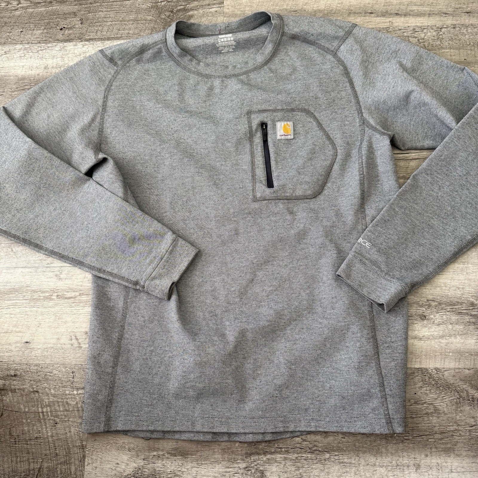 Carhartt MBL110 Base Force® Heavyweight Gray Base Layer Crew Mens Sz Medium