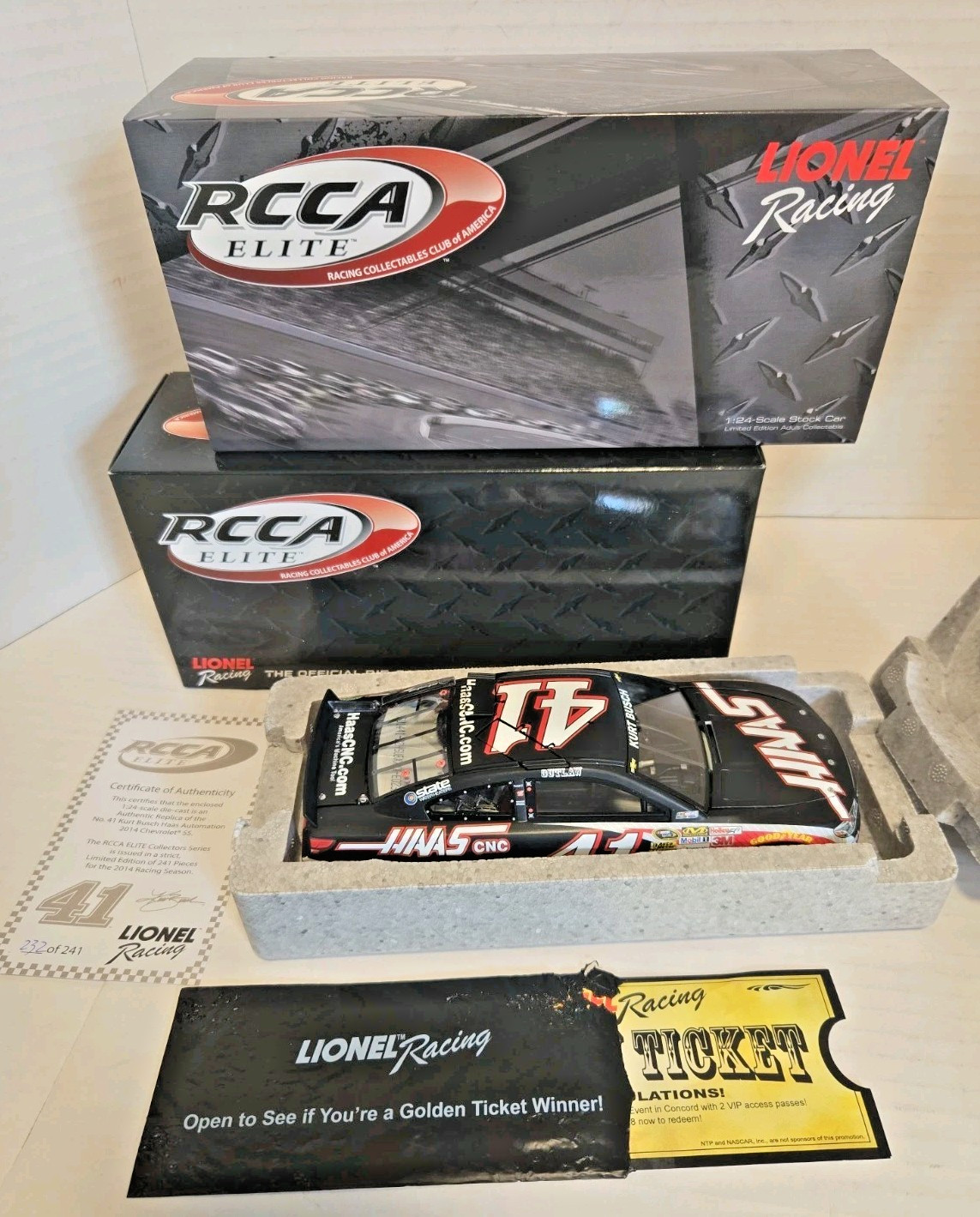 Lionel RCCA ELITE 1/24 NASCAR 2014 SS Kurt Busch 41 Hass Automation Diecast Car