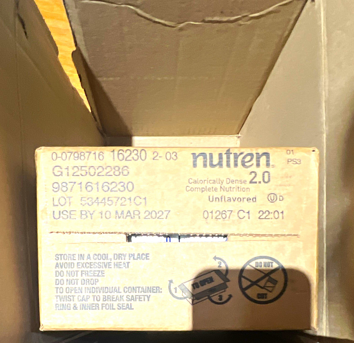 Nutren 2.0 Calorically Dense Complete Nutrition, Unflavored Exp 10 MAR 2027