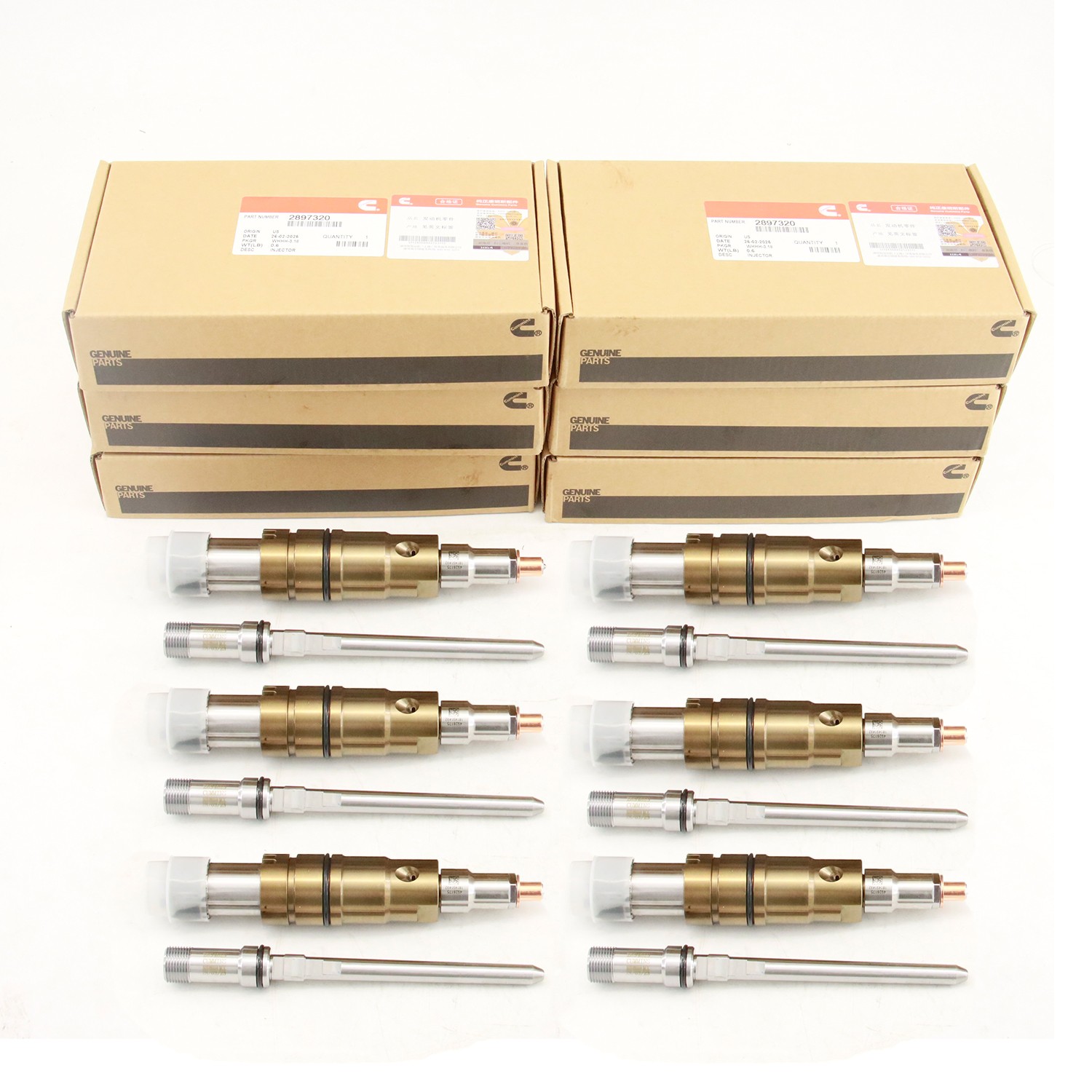 6x CUMMINS ISX15 INJECTOR 5579419 2897320 SUPERCED 5579419PX 2897320PX Tube OEM