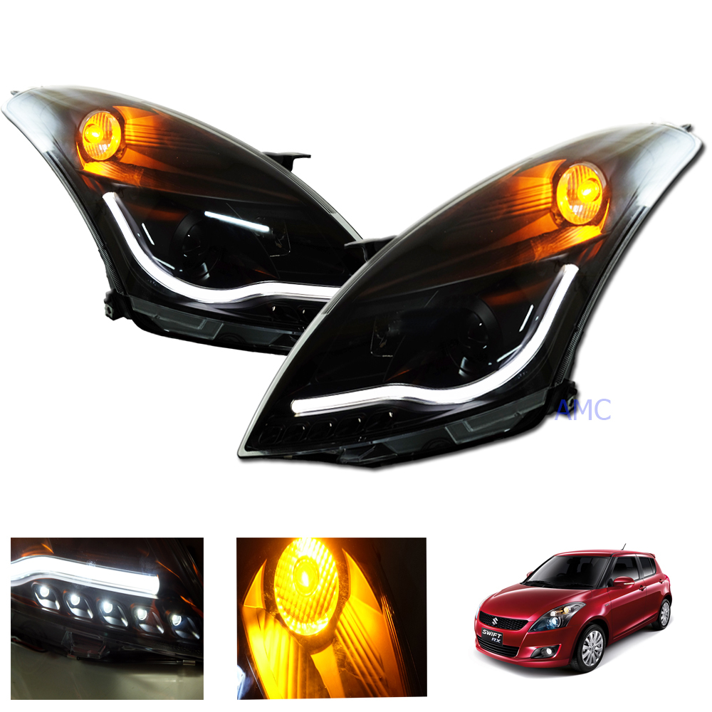 FIT SUZUKI SWIFT 2010 - 2016 HEAD LAMP LIGHT SMOKE CCFL LED PROJECTOR