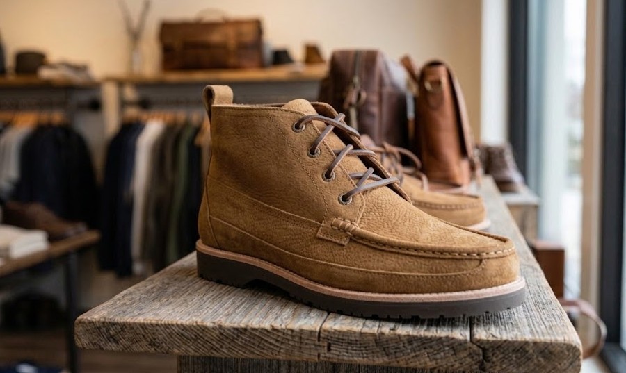 Sperry Authentic Original Mini Lug Chukka Boots Tan Leather Mid Lace Up SZ9-12